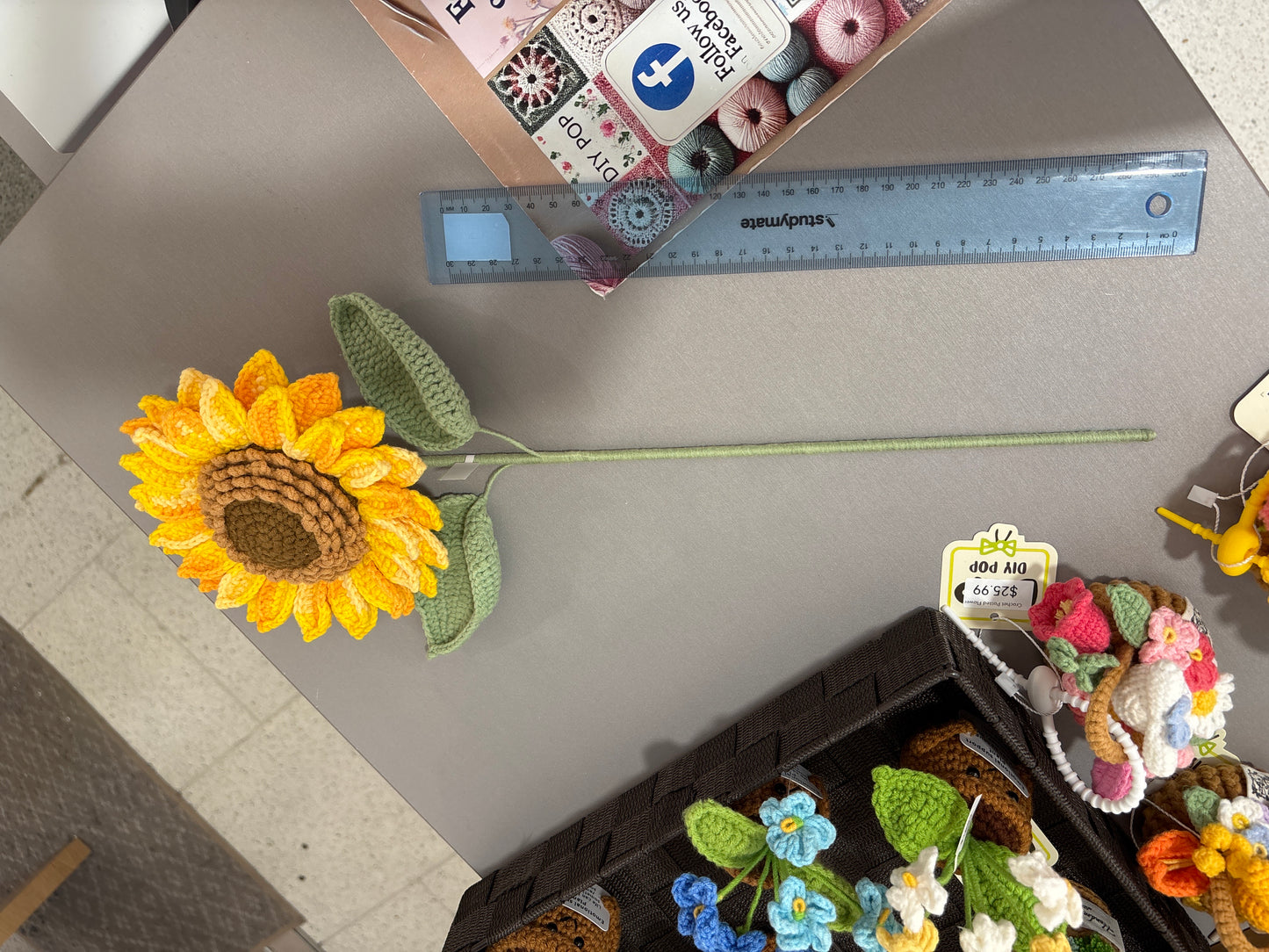 handmade crochet sunflower