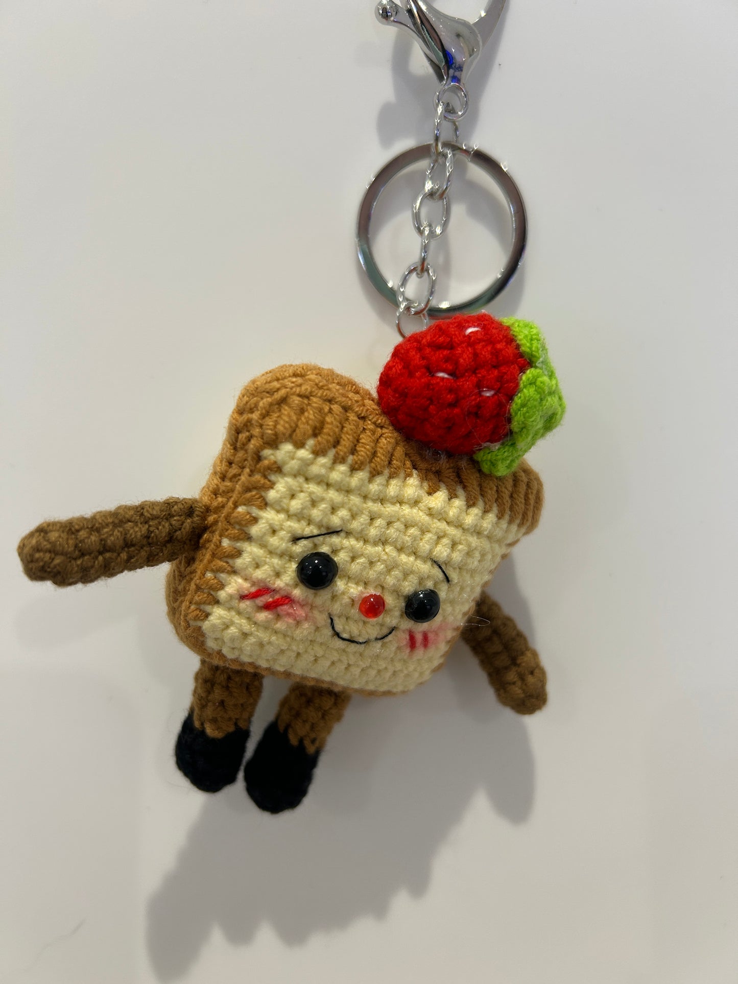 Handmade corchet Bread Man Keychain