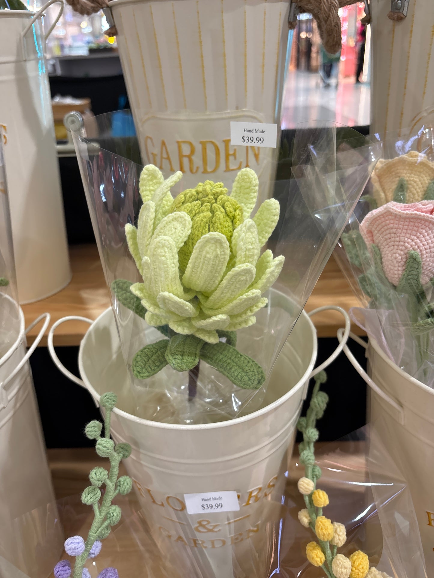 handmade crochet Protea King flower