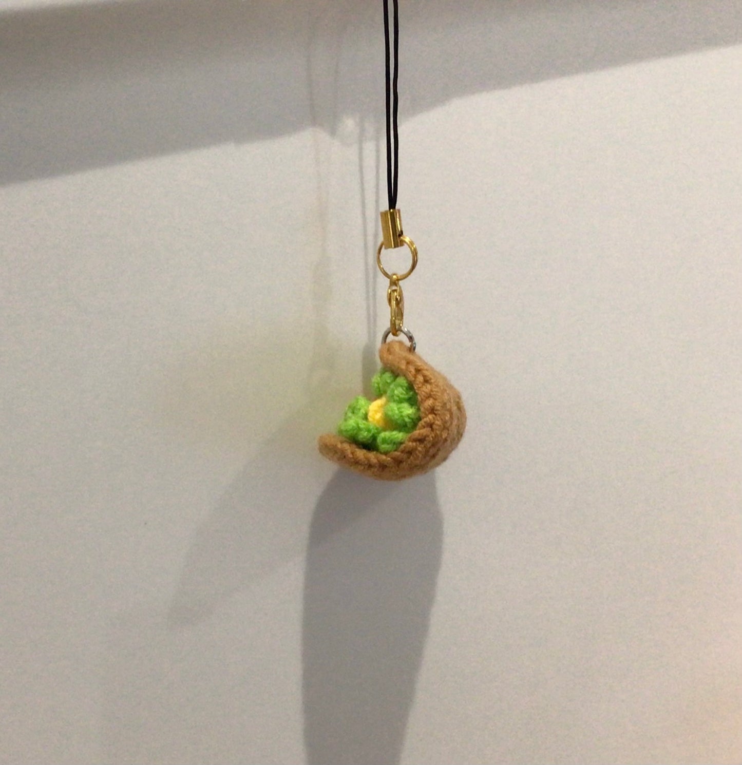 Handmade crochet hot dag keychain