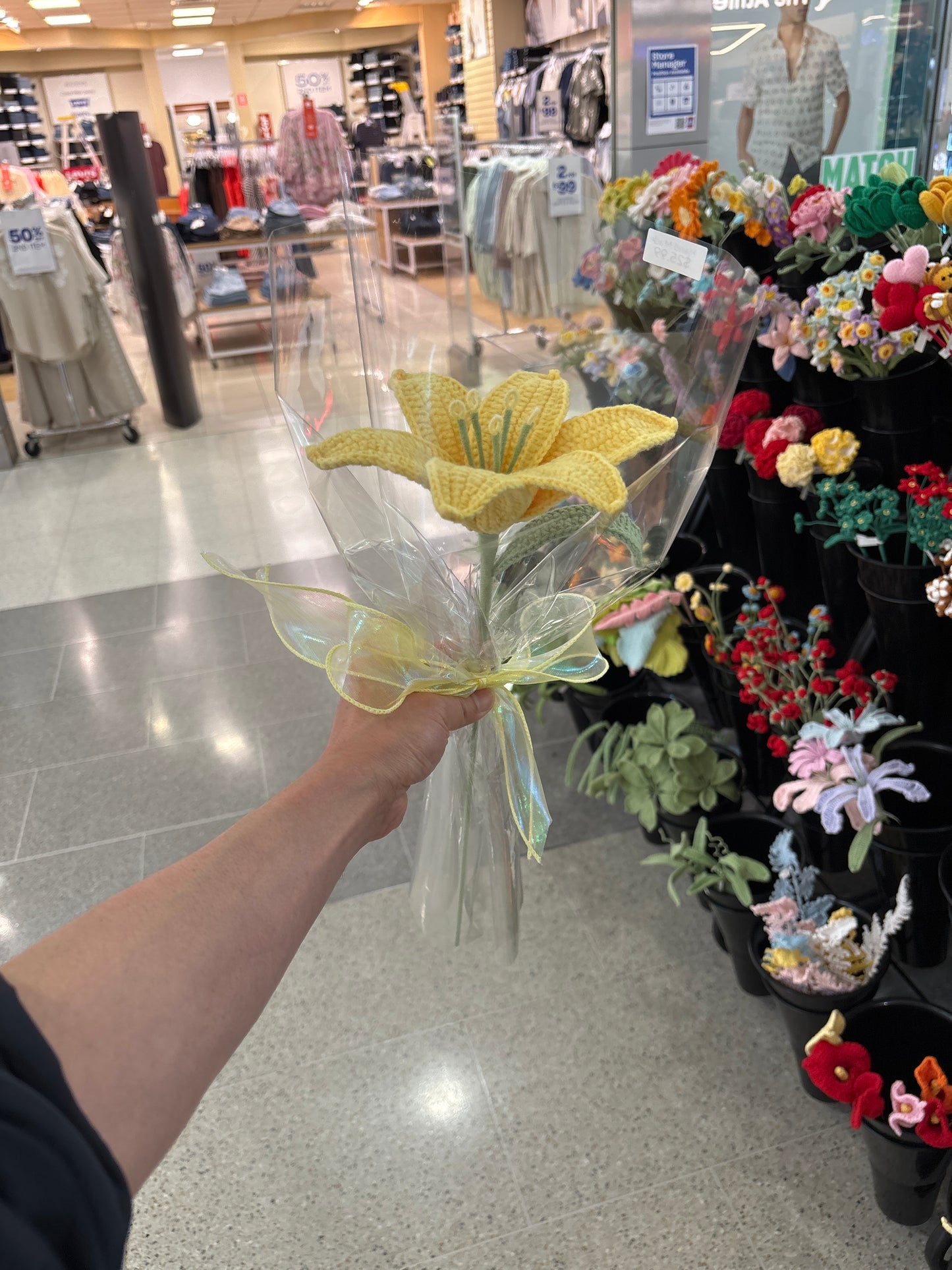 Handmade crochet lily flower