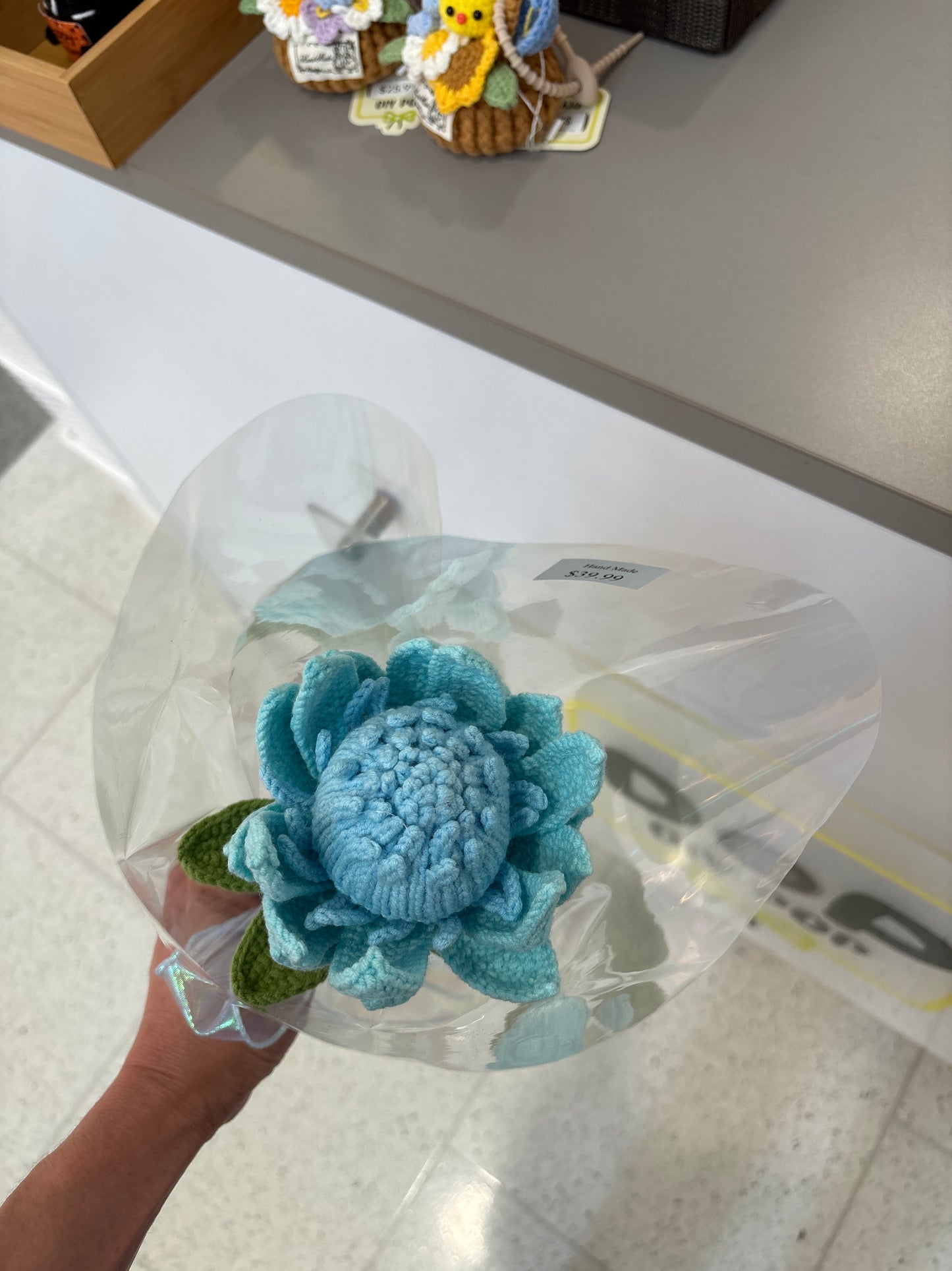 handmade crochet Protea King flower