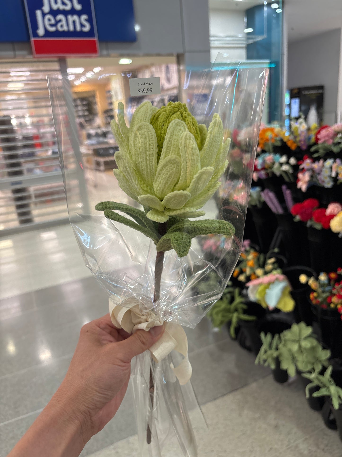 handmade crochet Protea King flower