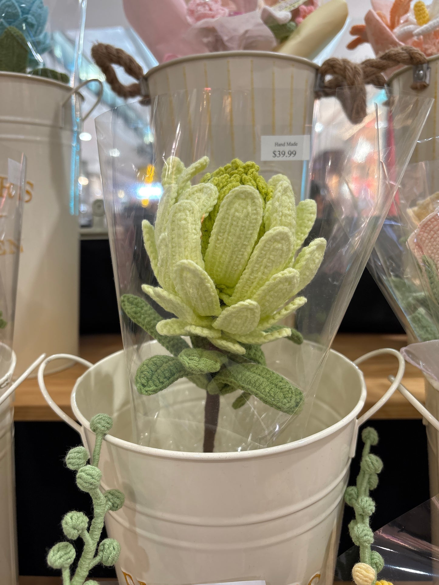 handmade crochet Protea King flower
