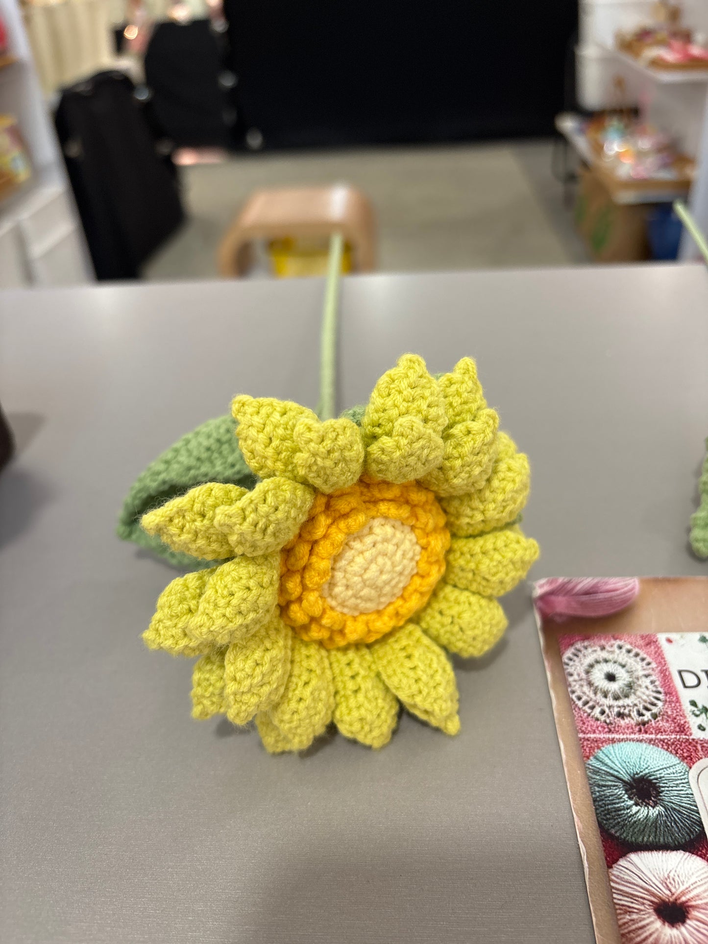 handmade crochet sunflower