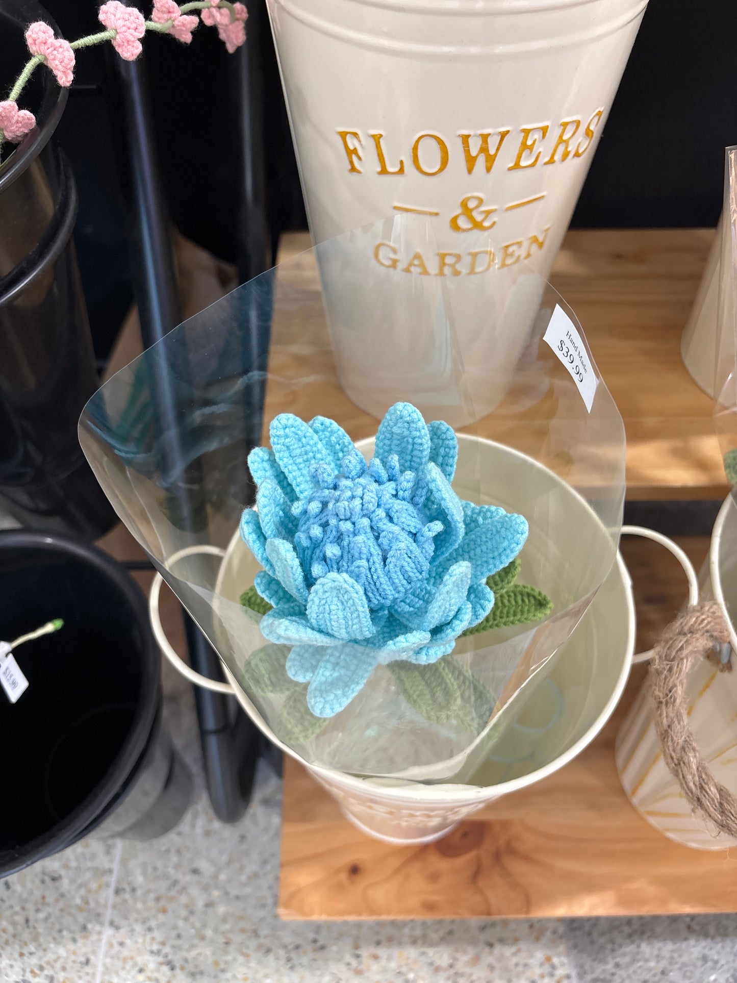 handmade crochet Protea King flower
