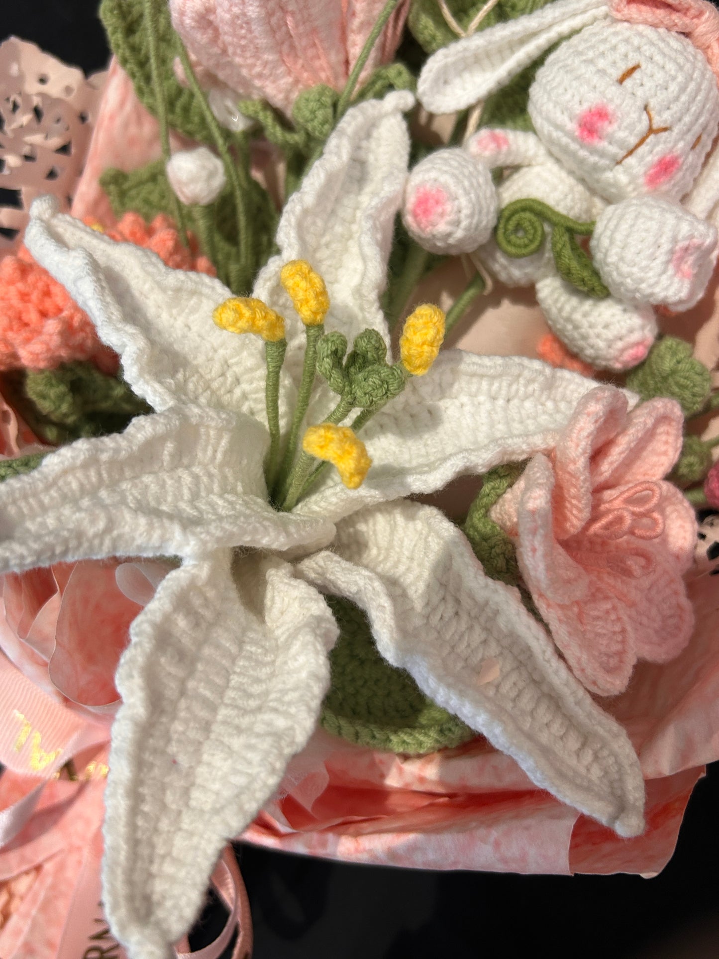 Handmade Bunny & Lily Bouquet