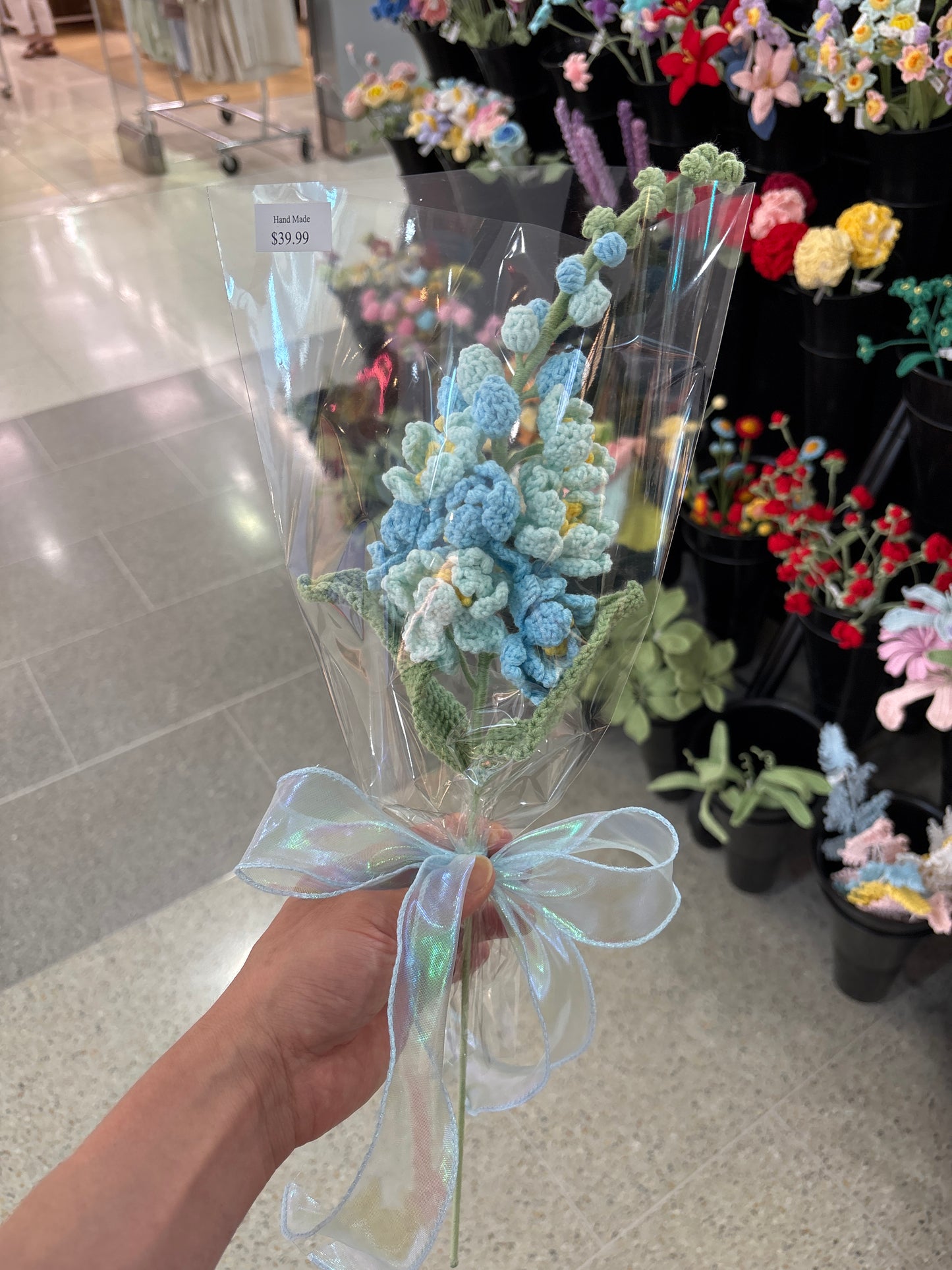 handmade crochet Delphinium flower