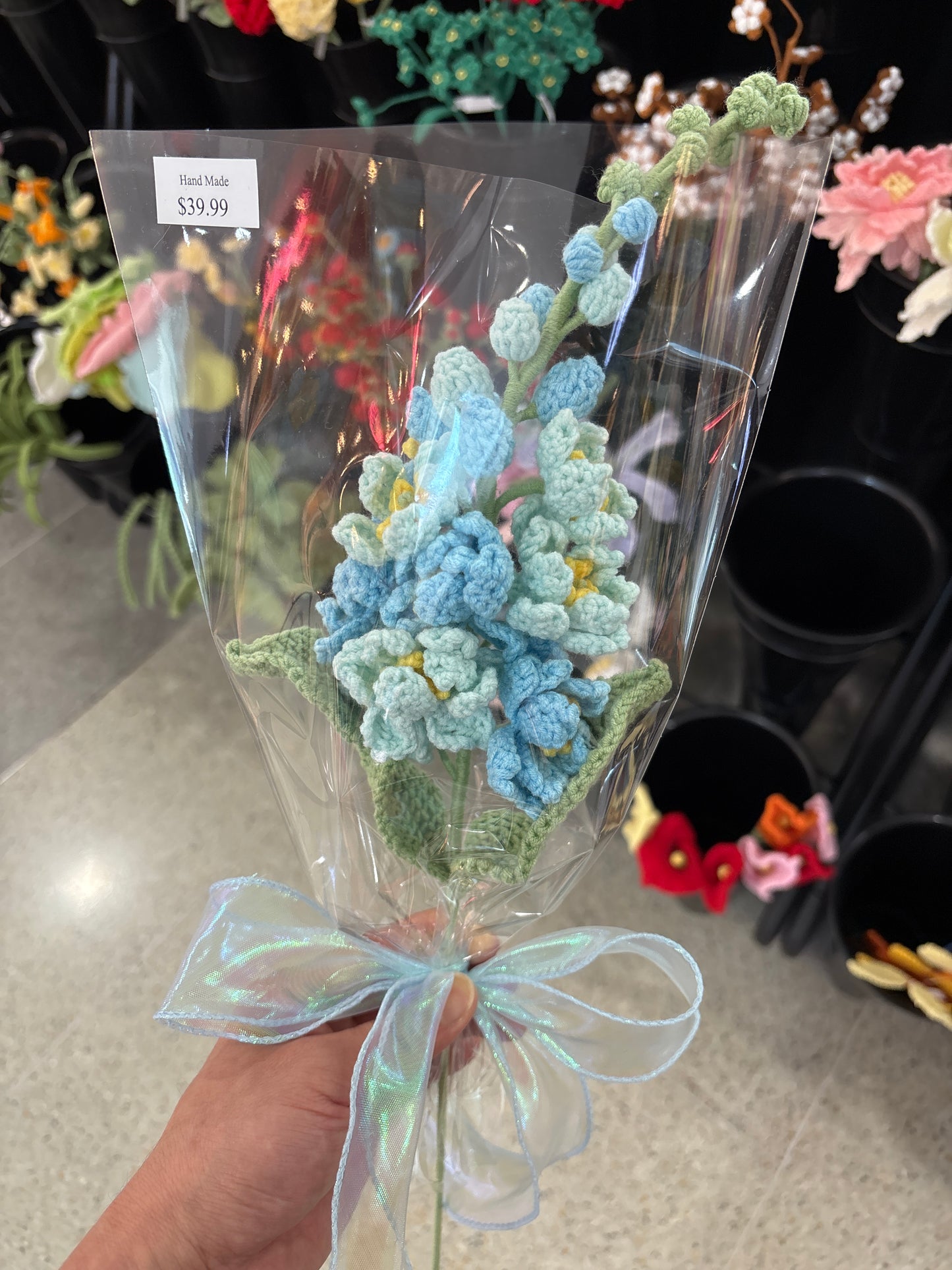 handmade crochet Delphinium flower