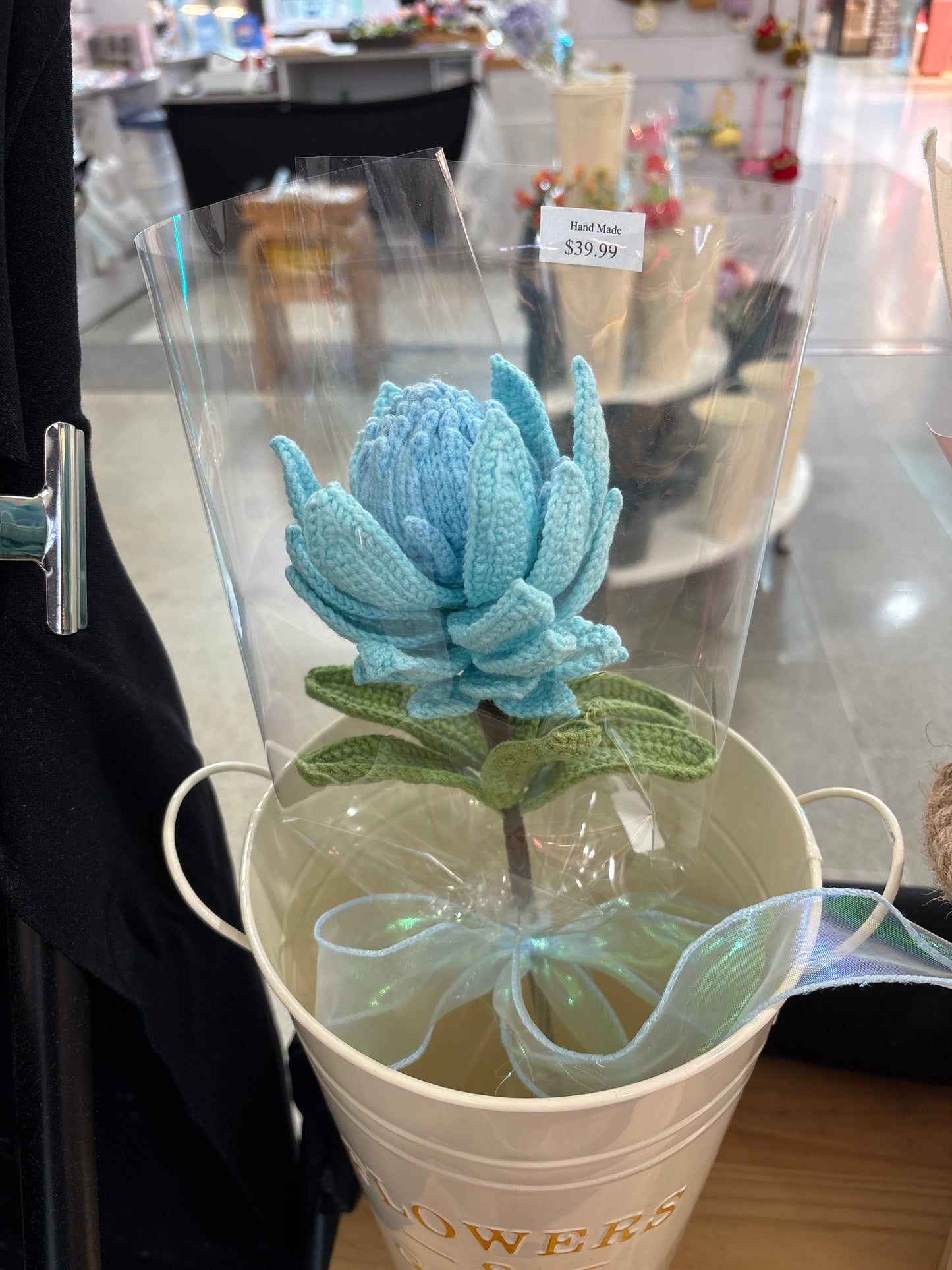 handmade crochet Protea King flower