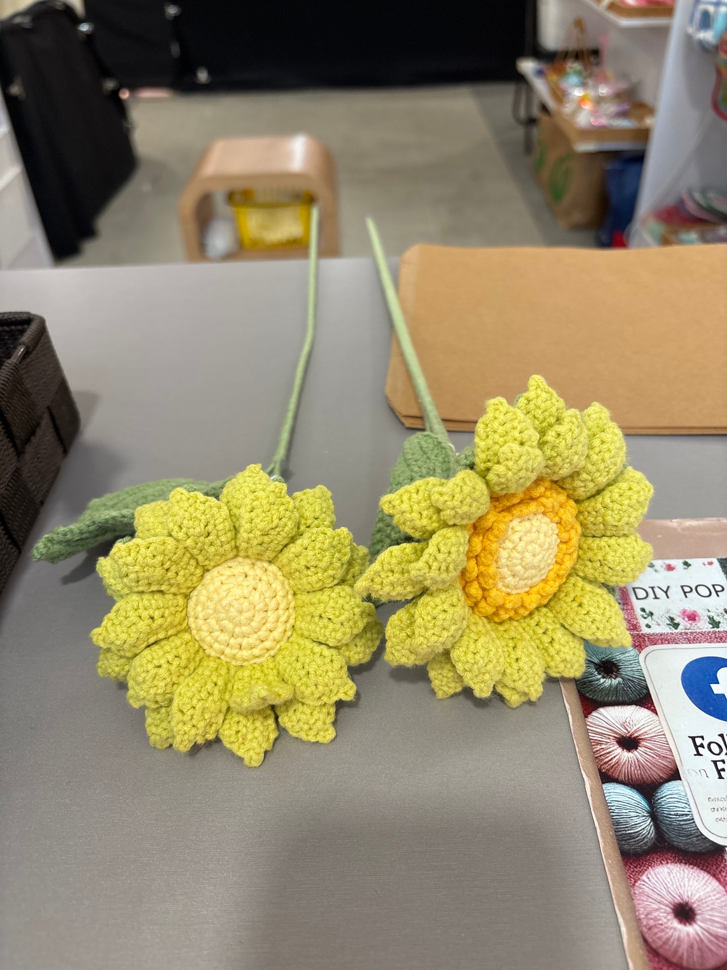 handmade crochet sunflower