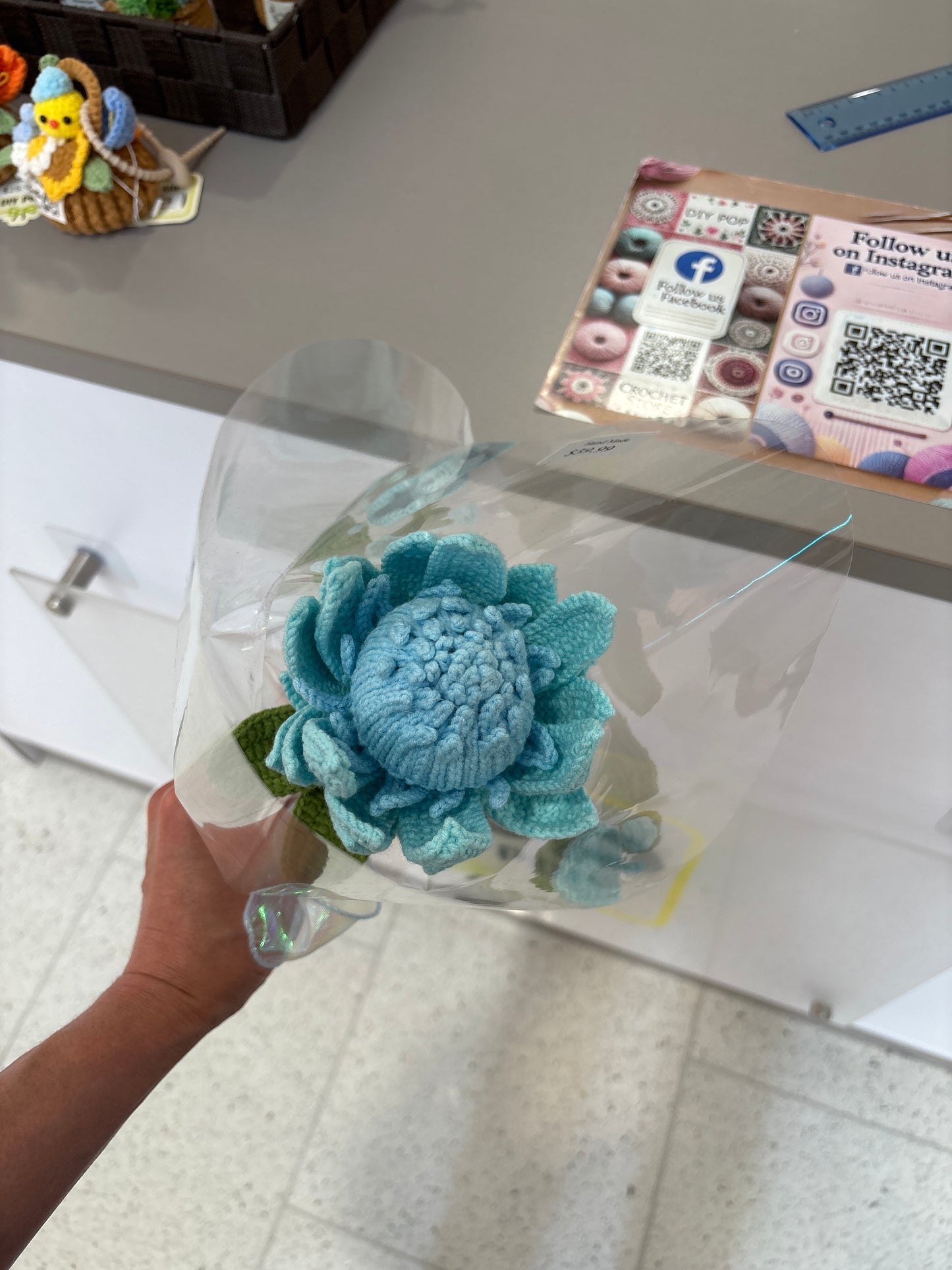 handmade crochet Protea King flower