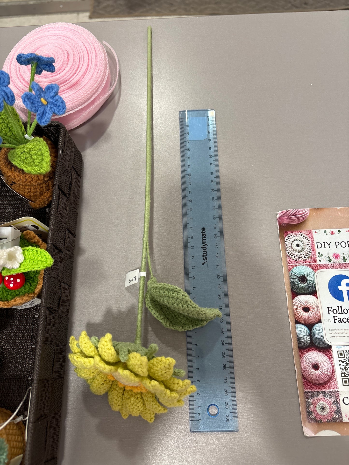 handmade crochet sunflower