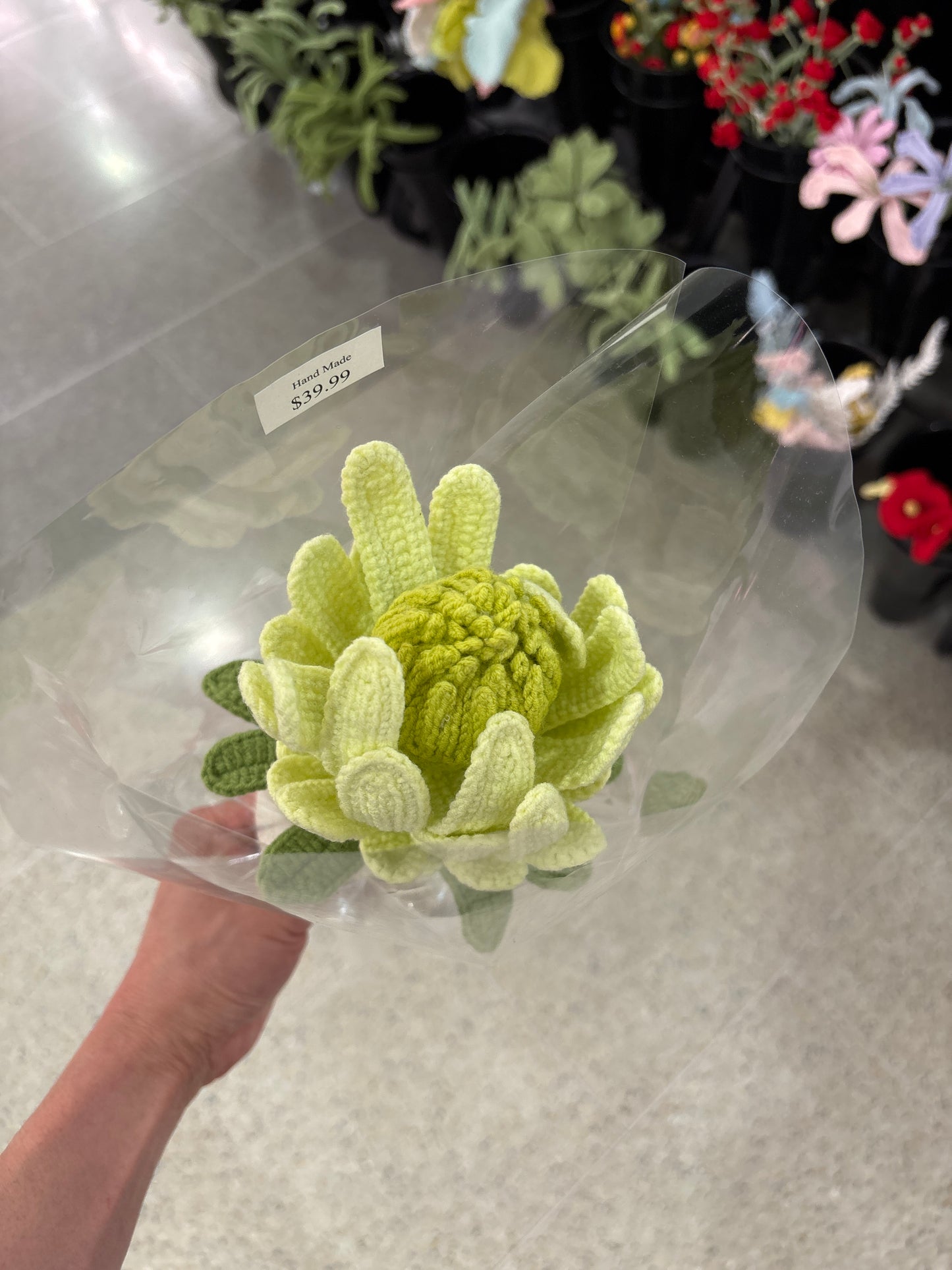 handmade crochet Protea King flower