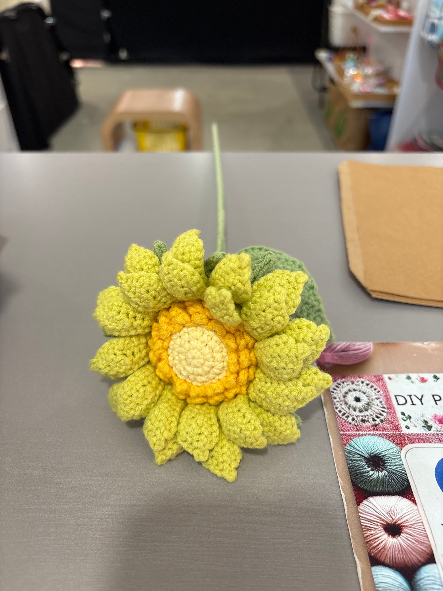 handmade crochet sunflower