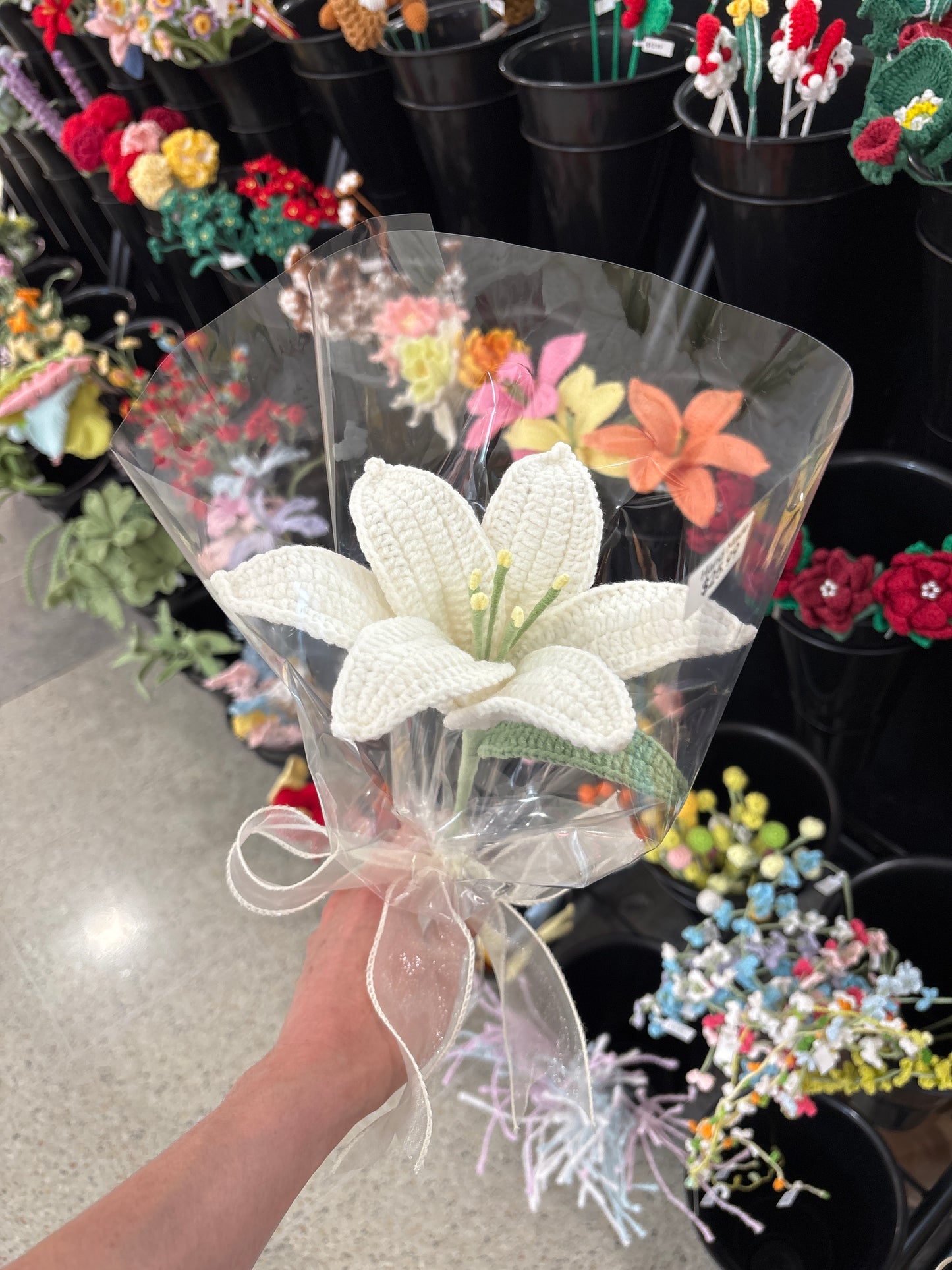 Handmade crochet lily flower