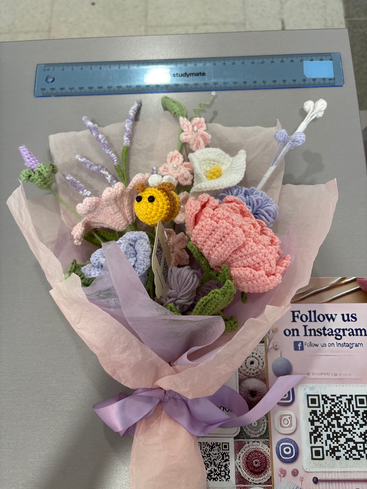 handmade crochet bunny bouquet