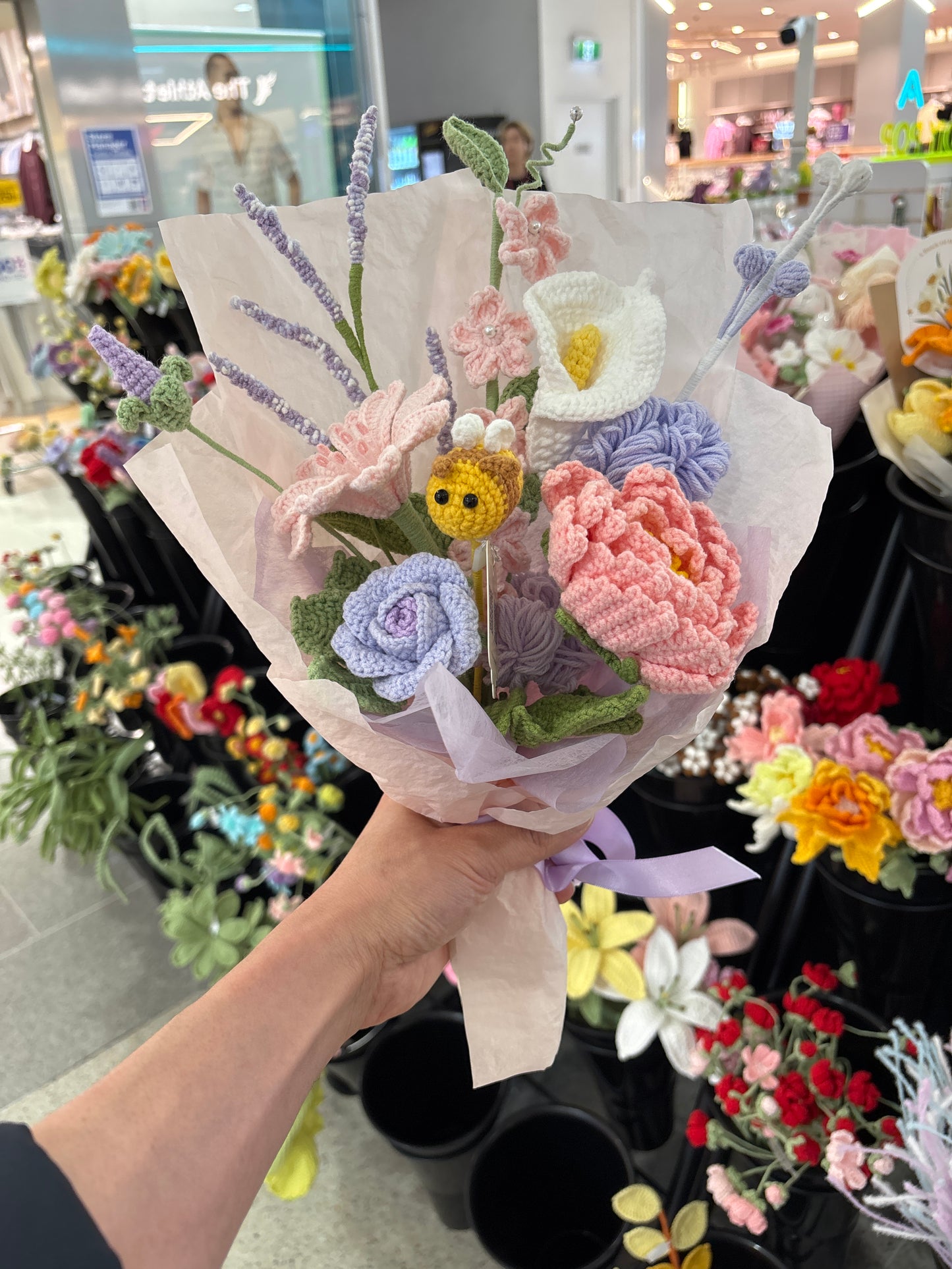handmade crochet bunny bouquet