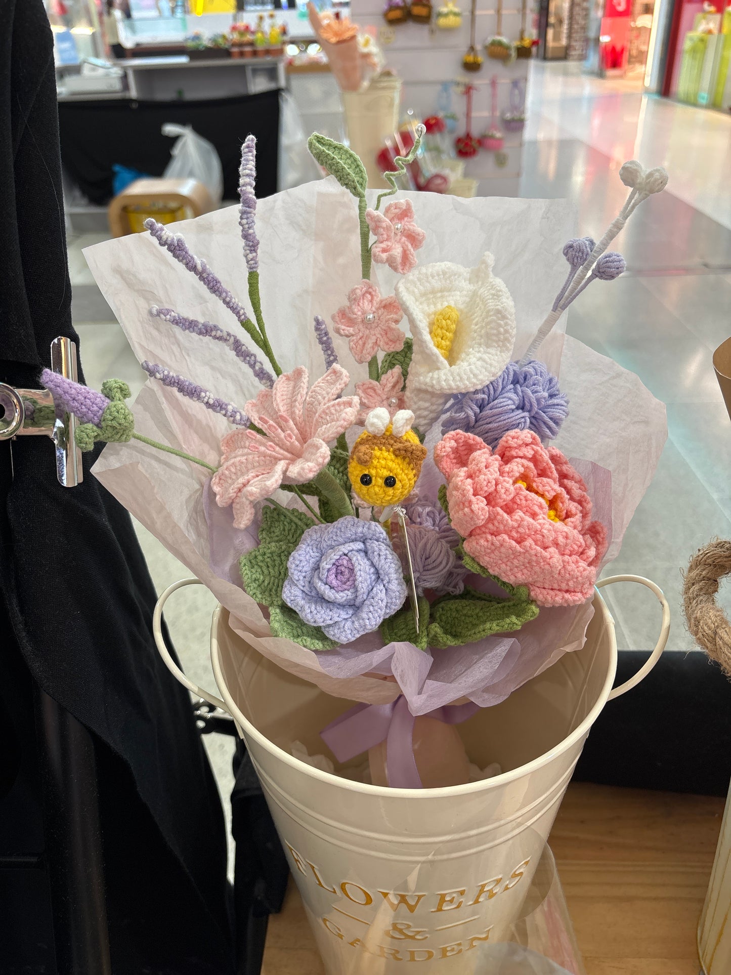 handmade crochet bunny bouquet