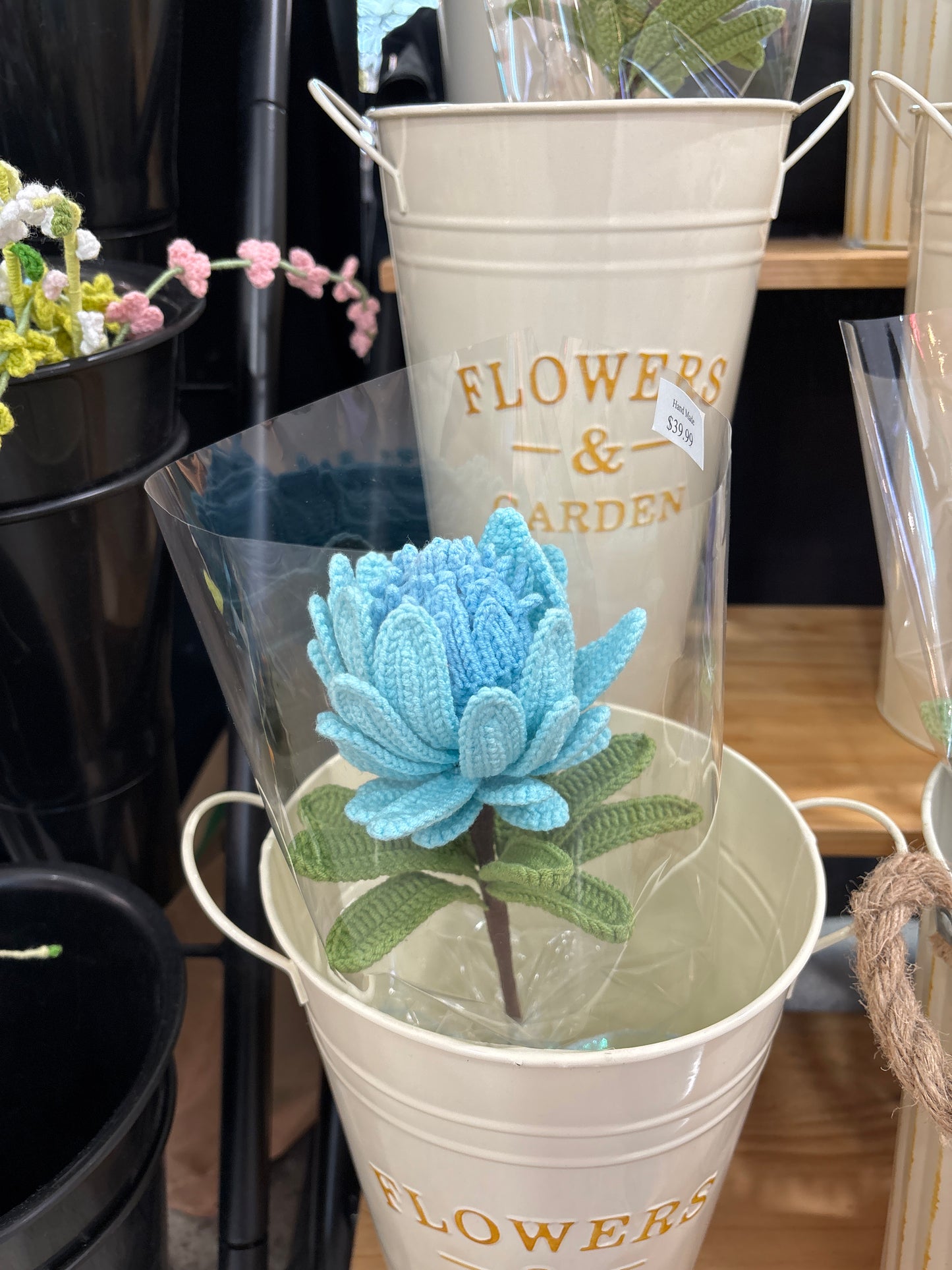 handmade crochet Protea King flower