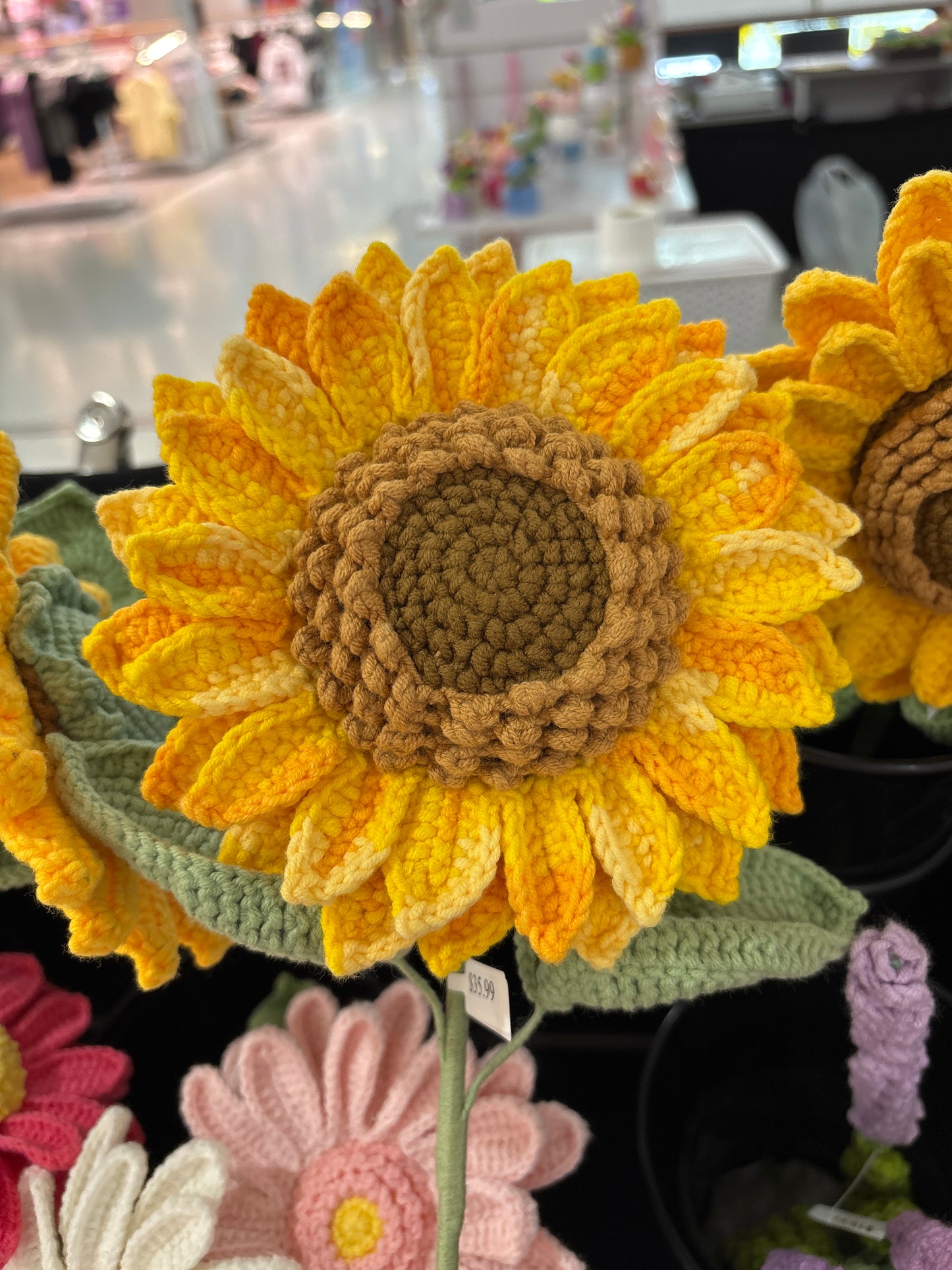 handmade crochet sunflower