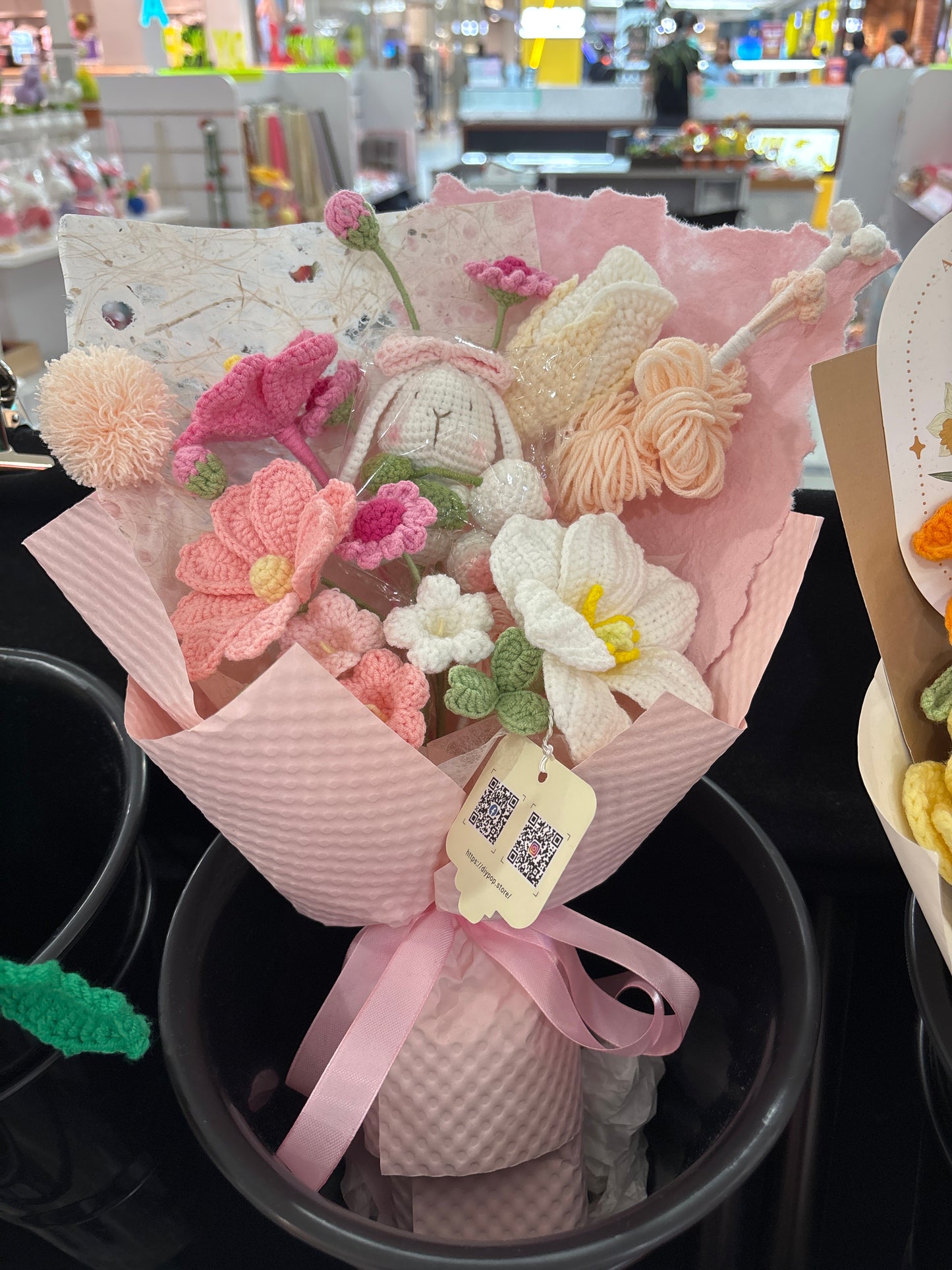 handmade crochet bunny bouquet