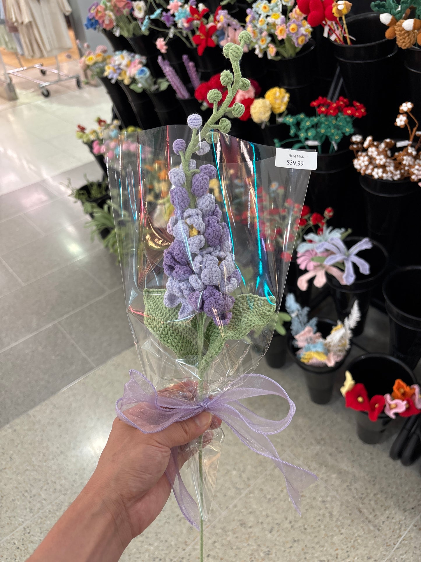 handmade crochet Delphinium flower