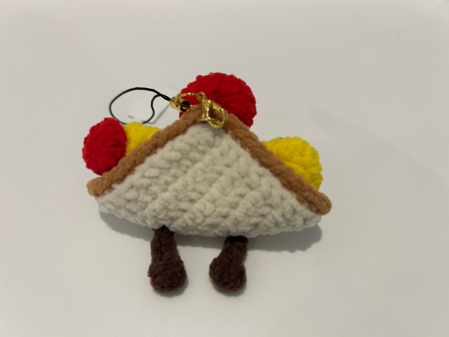 Handmade crochet Sandwich keychain
