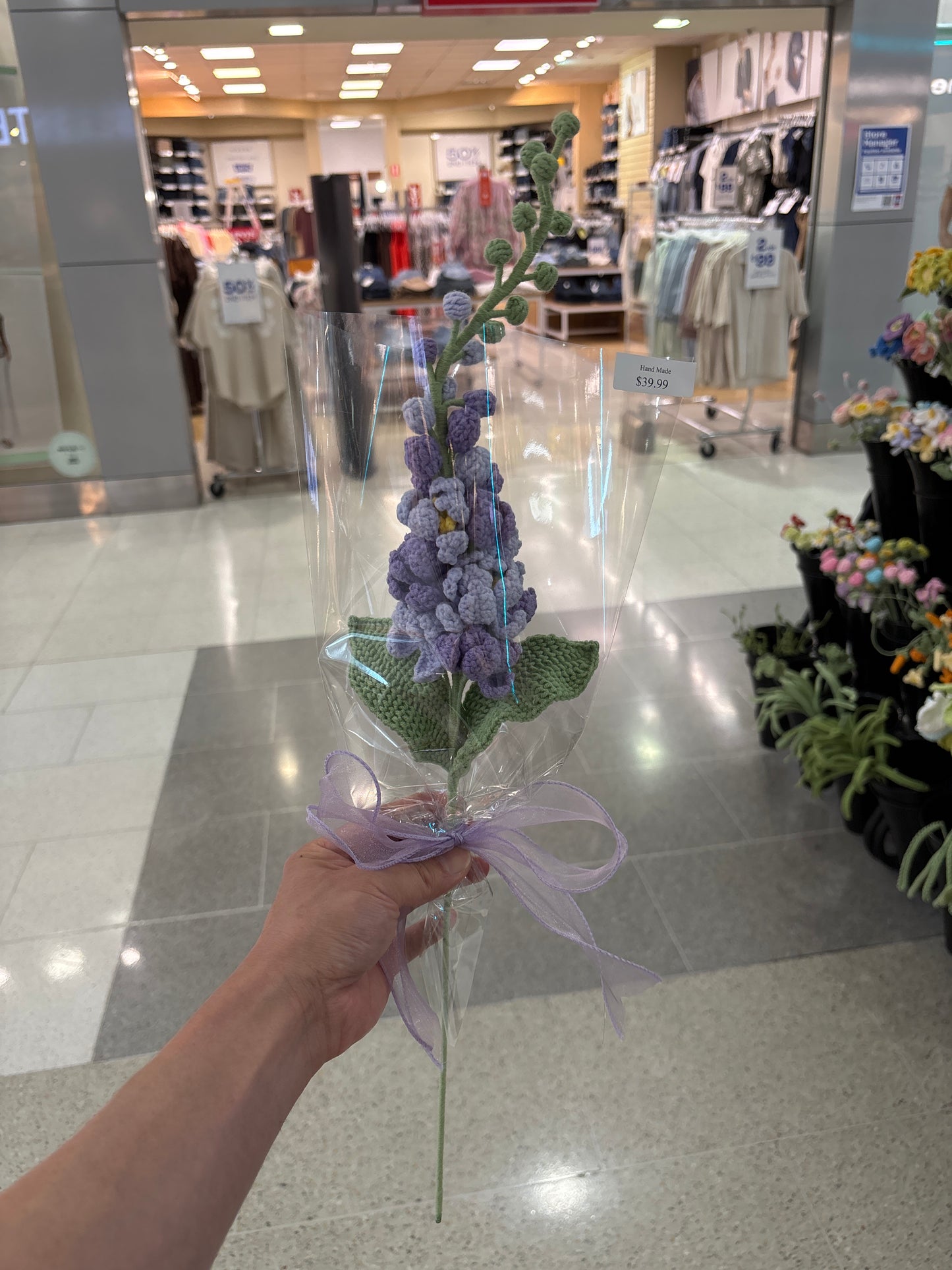 handmade crochet Delphinium flower