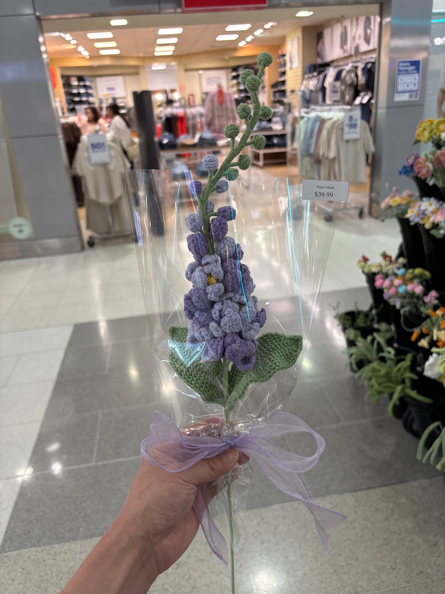 handmade crochet Delphinium flower