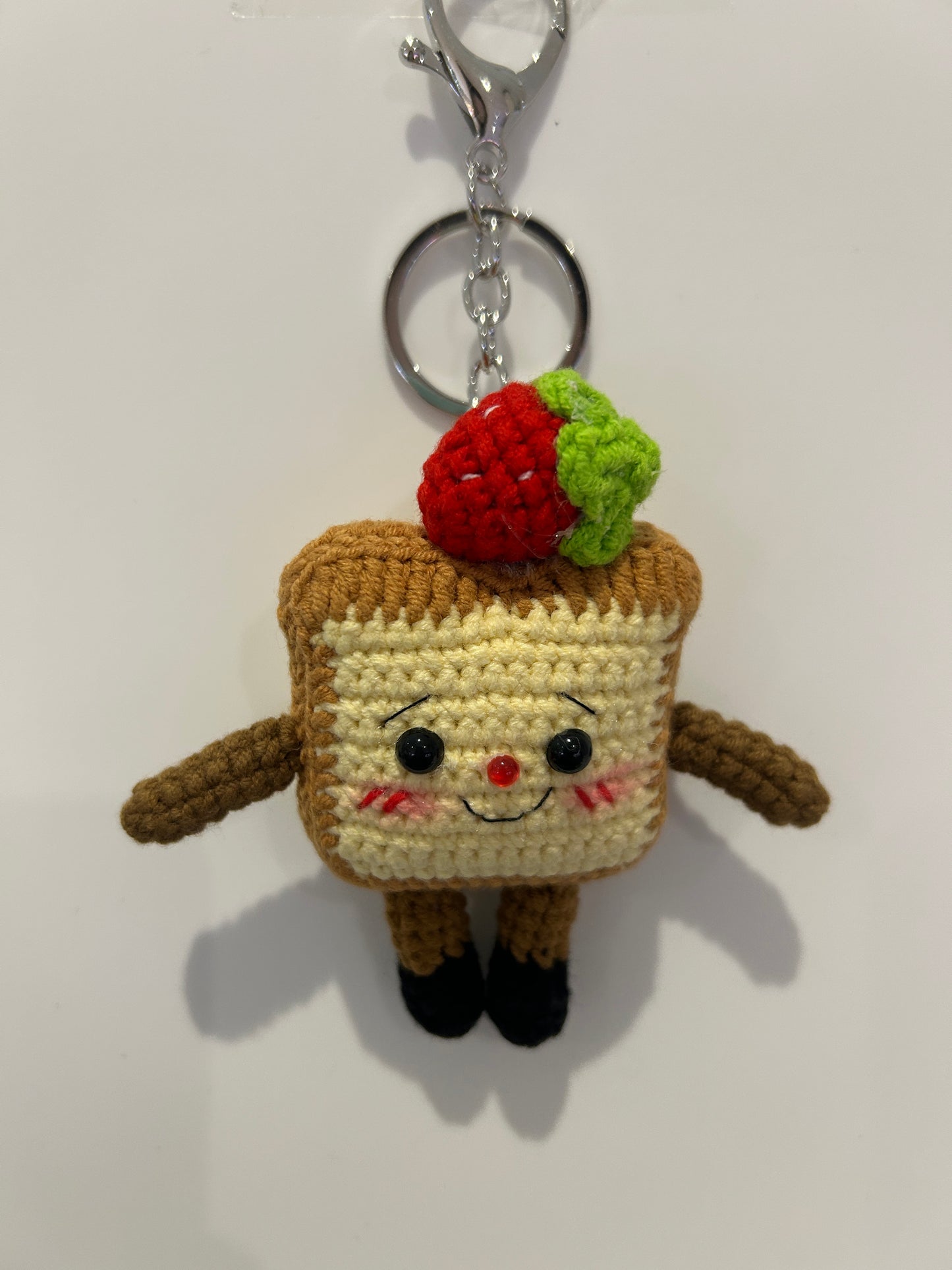 Handmade corchet Bread Man Keychain