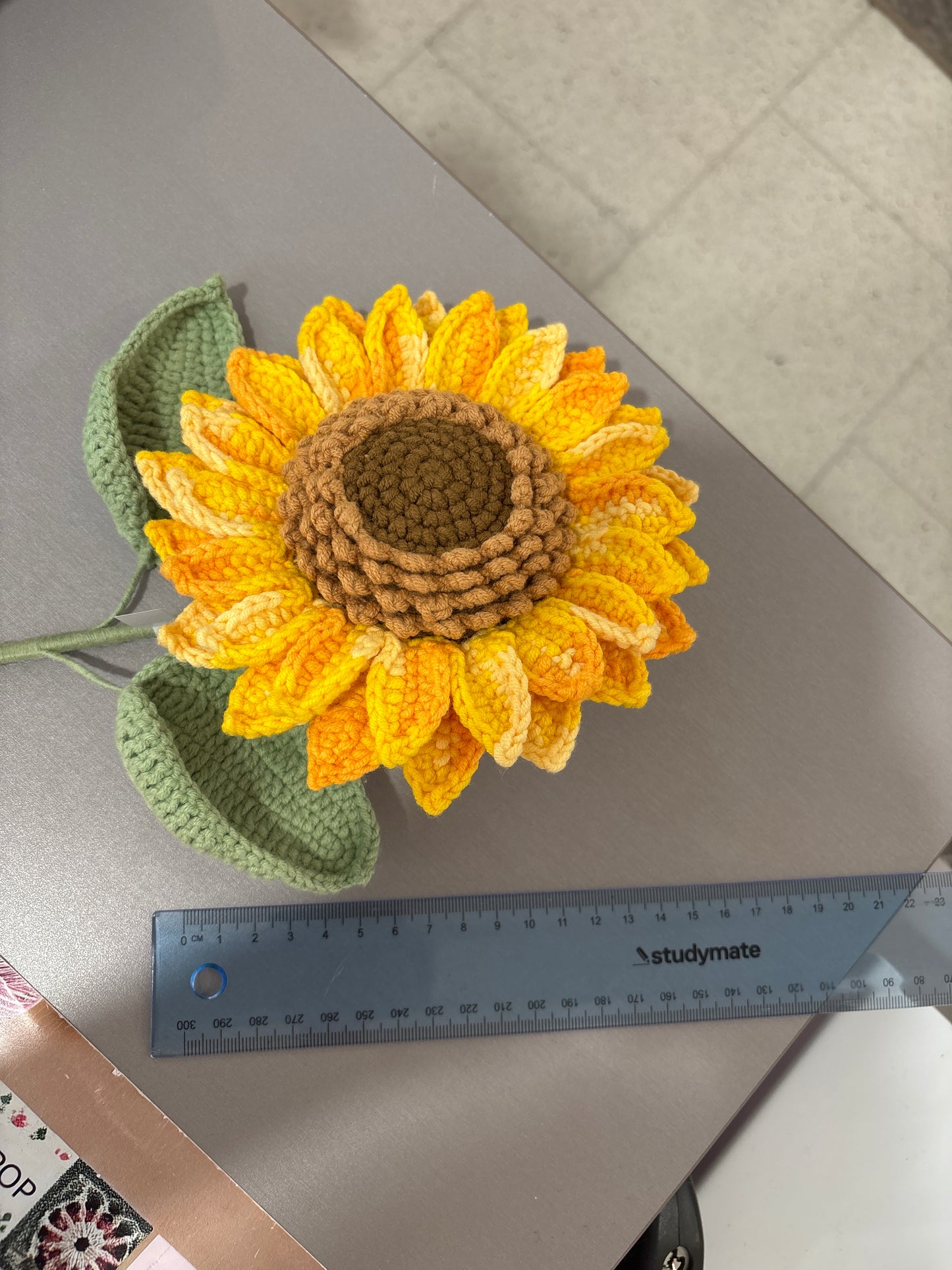 handmade crochet sunflower