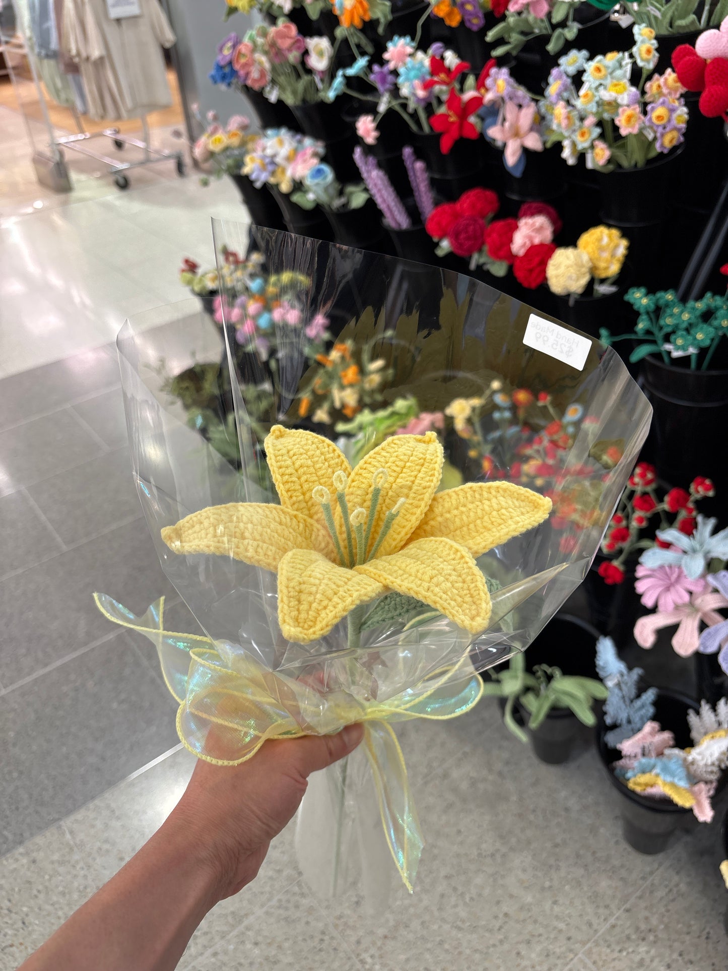 Handmade crochet lily flower