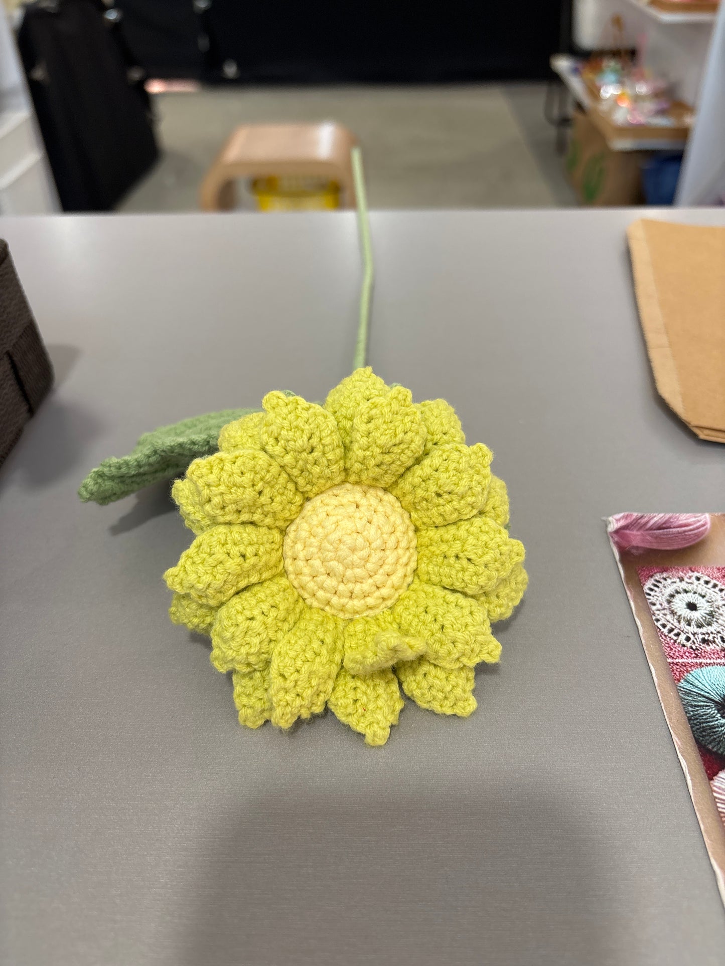 handmade crochet sunflower