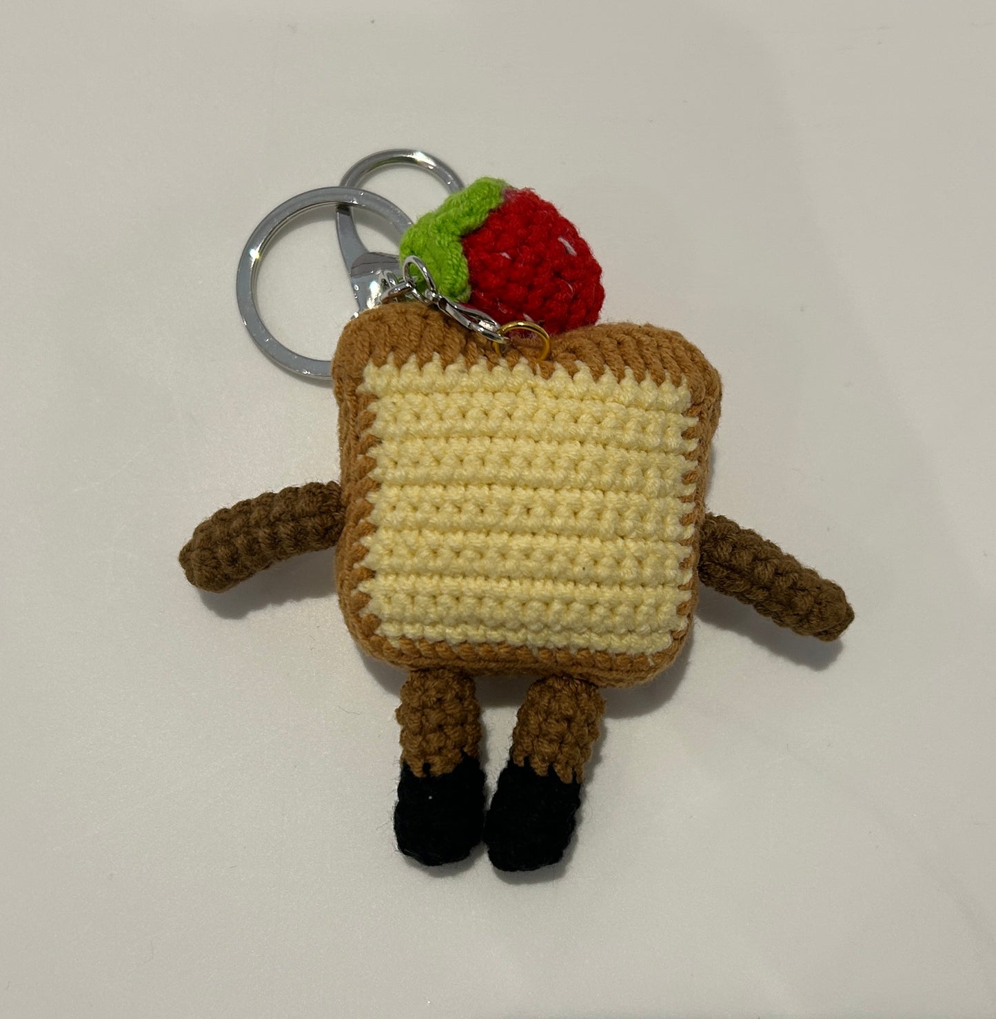Handmade corchet Bread Man Keychain