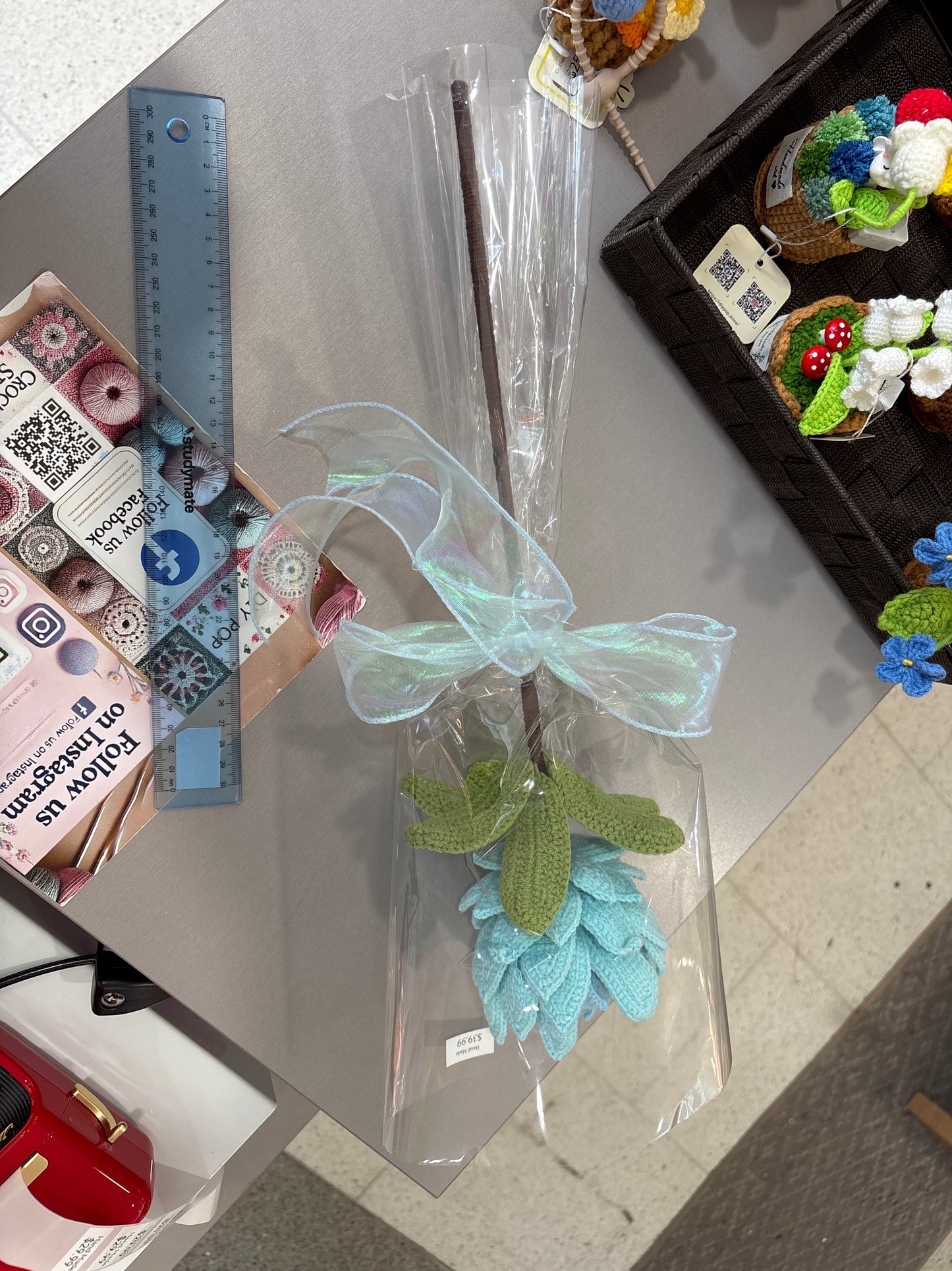 handmade crochet Protea King flower