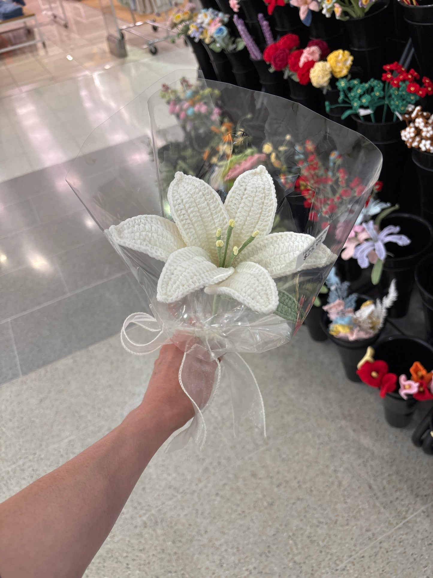 Handmade crochet lily flower