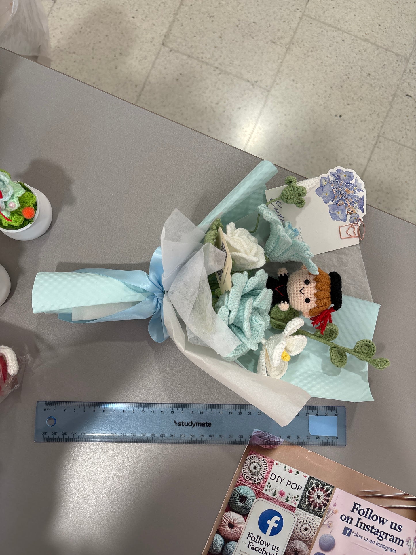 handmade crochet graduation bouquet