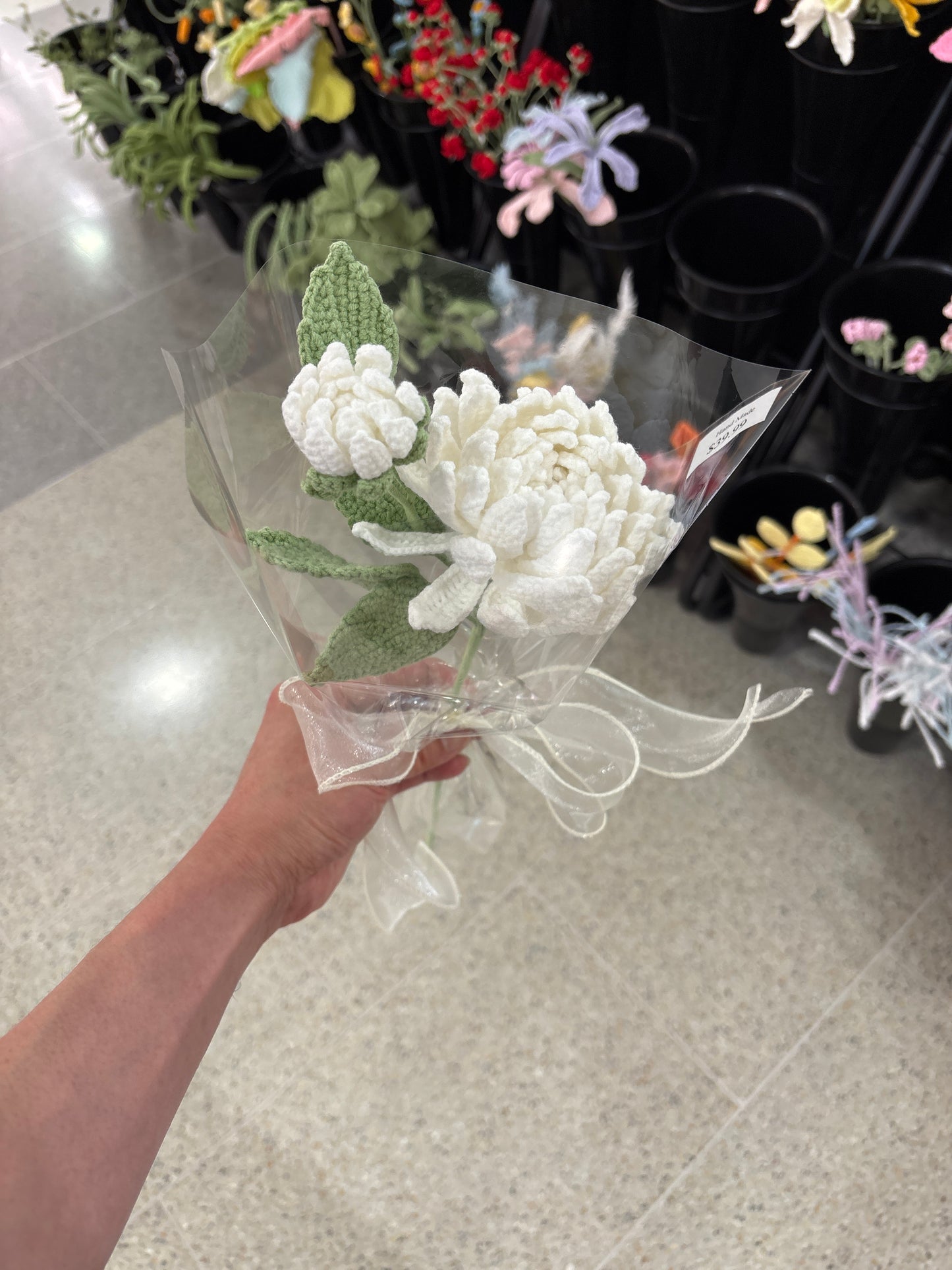 handmade crochet white Chrysanthemum