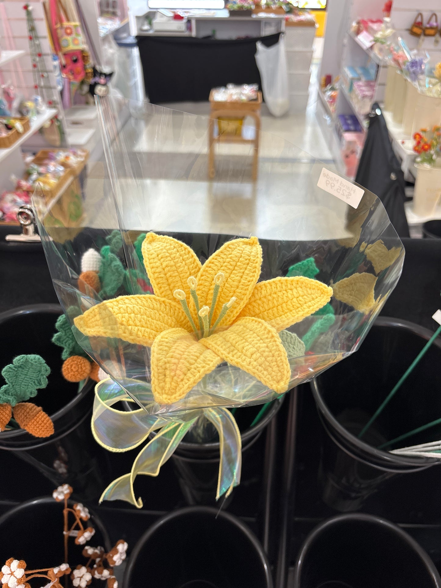 Handmade crochet lily flower