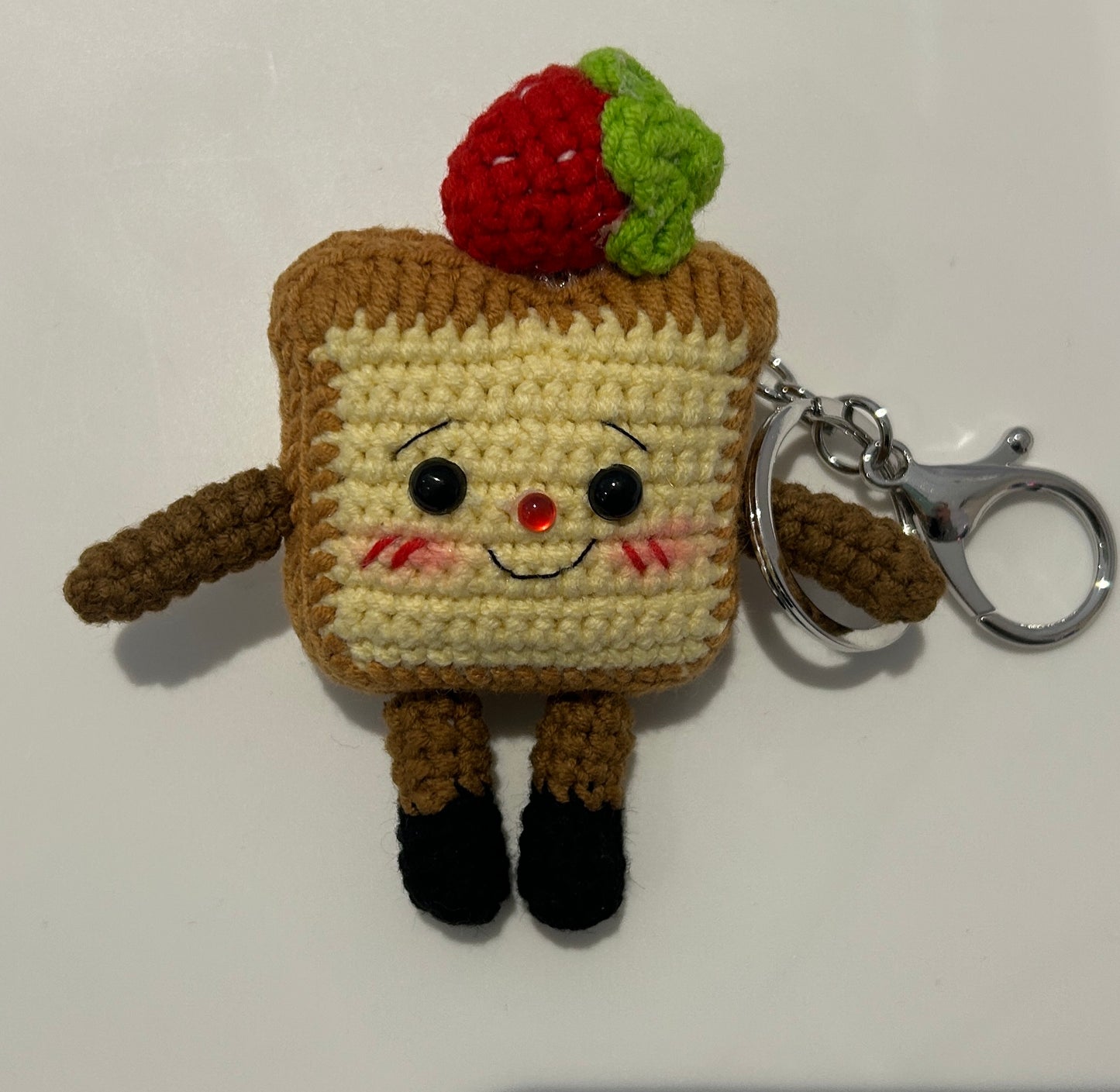 Handmade corchet Bread Man Keychain