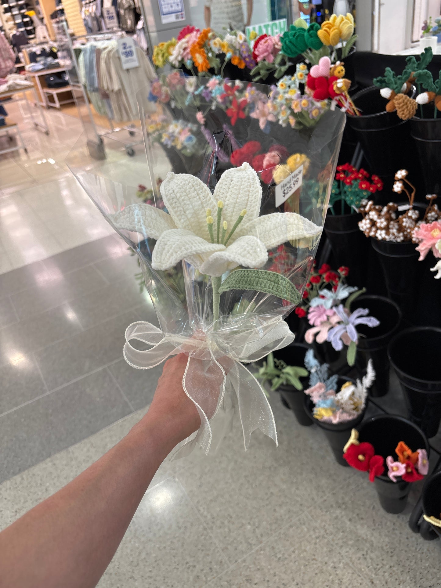 Handmade crochet lily flower