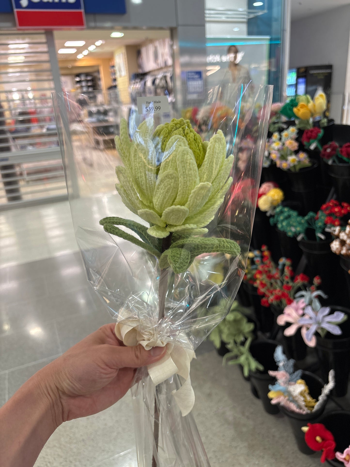 handmade crochet Protea King flower