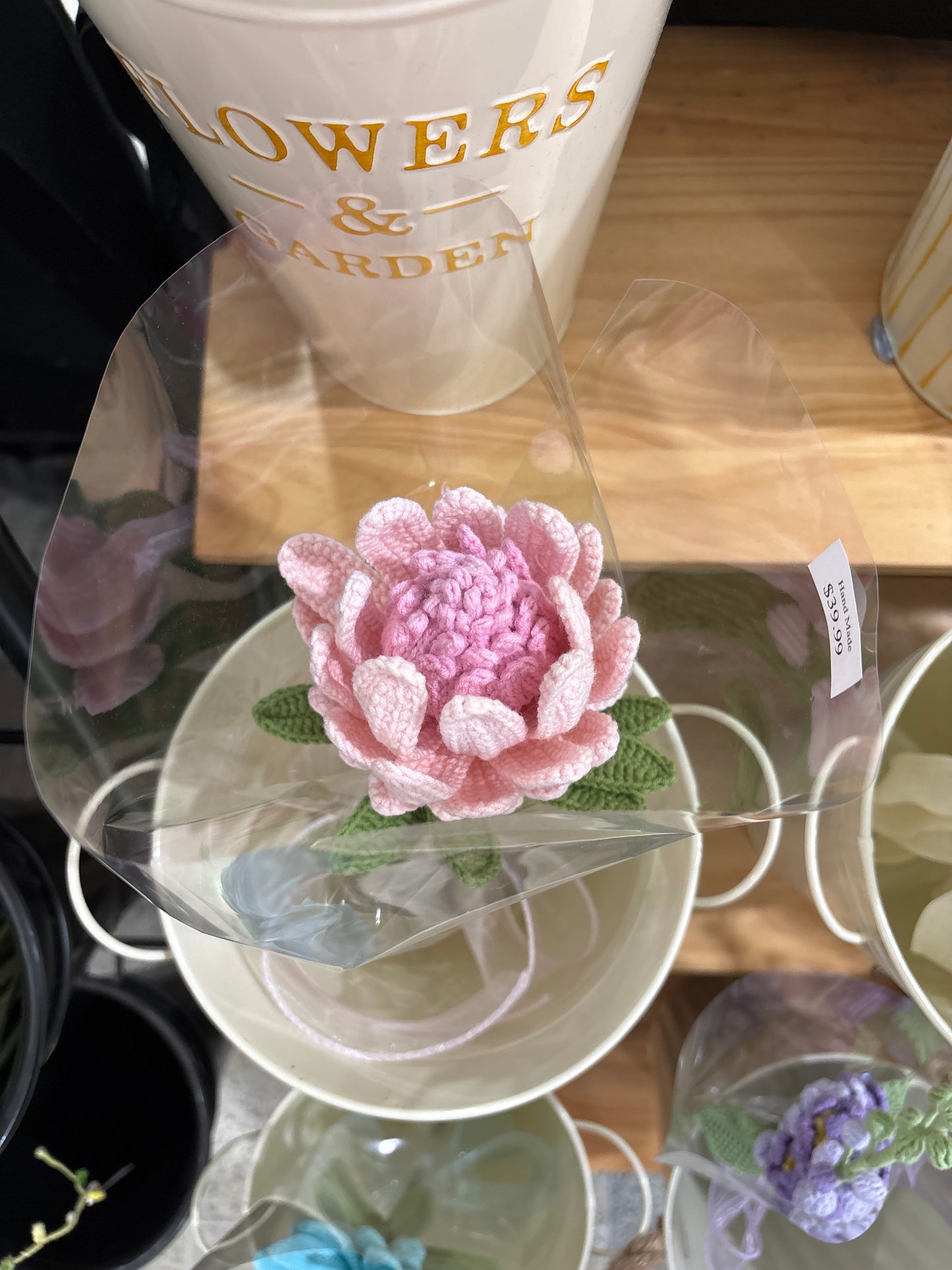 handmade crochet Protea King flower