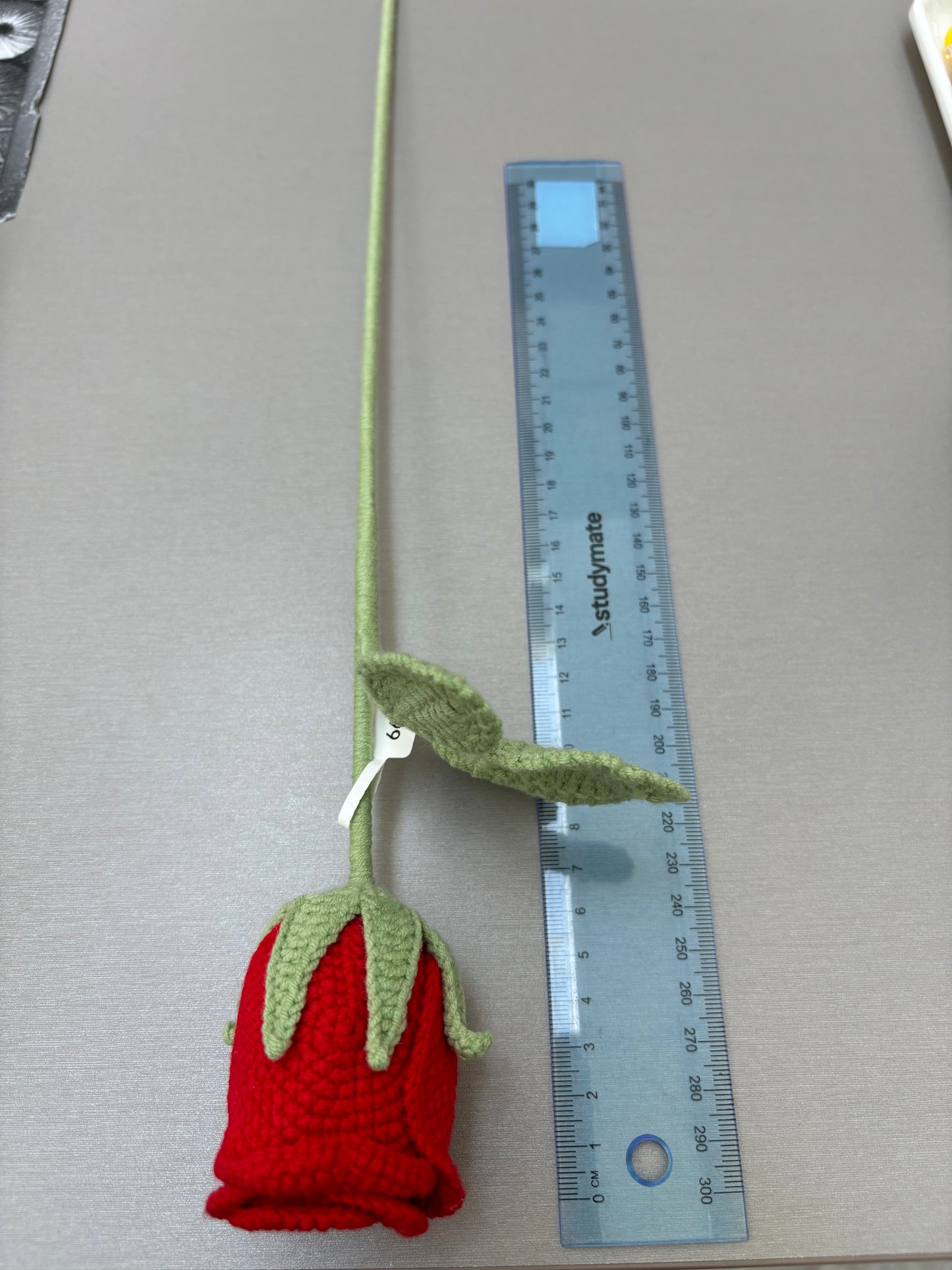 Hand-Crocheted Long-Stem Rose