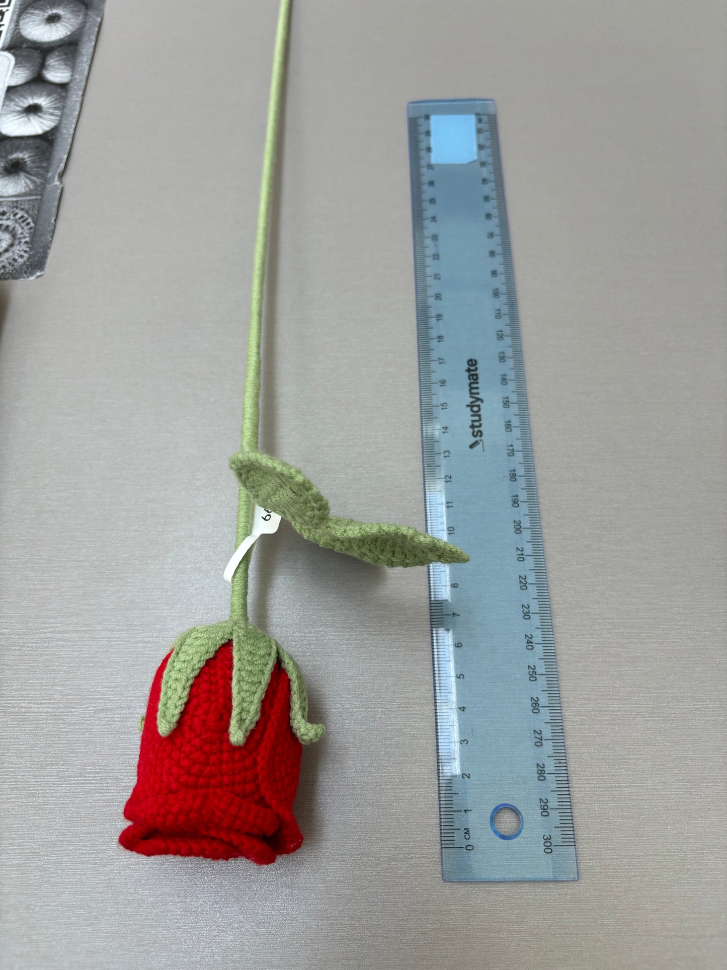 Hand-Crocheted Long-Stem Rose