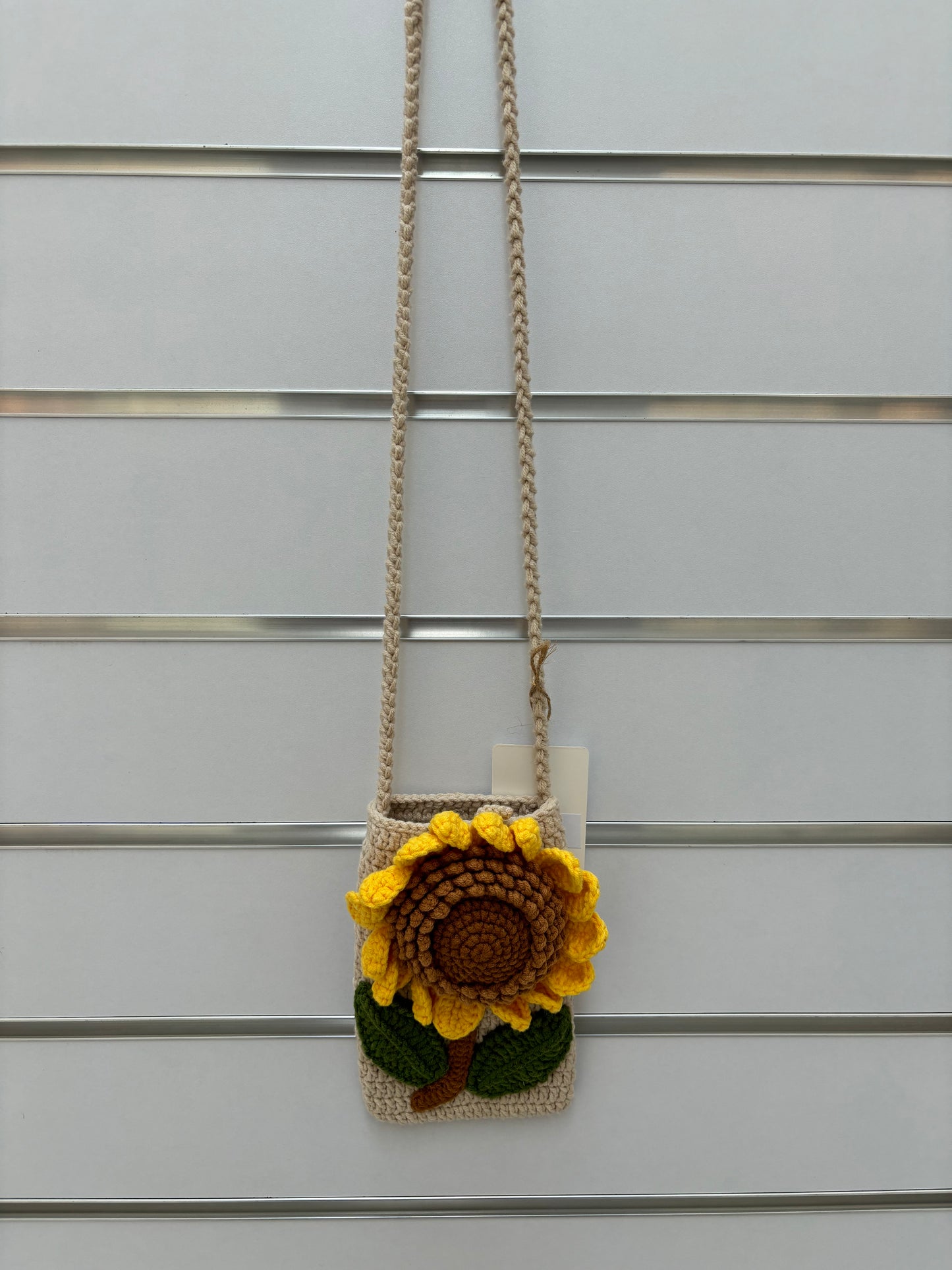 Hand-Crocheted Sunflower Crossbody Bag - Shoulder Purse
