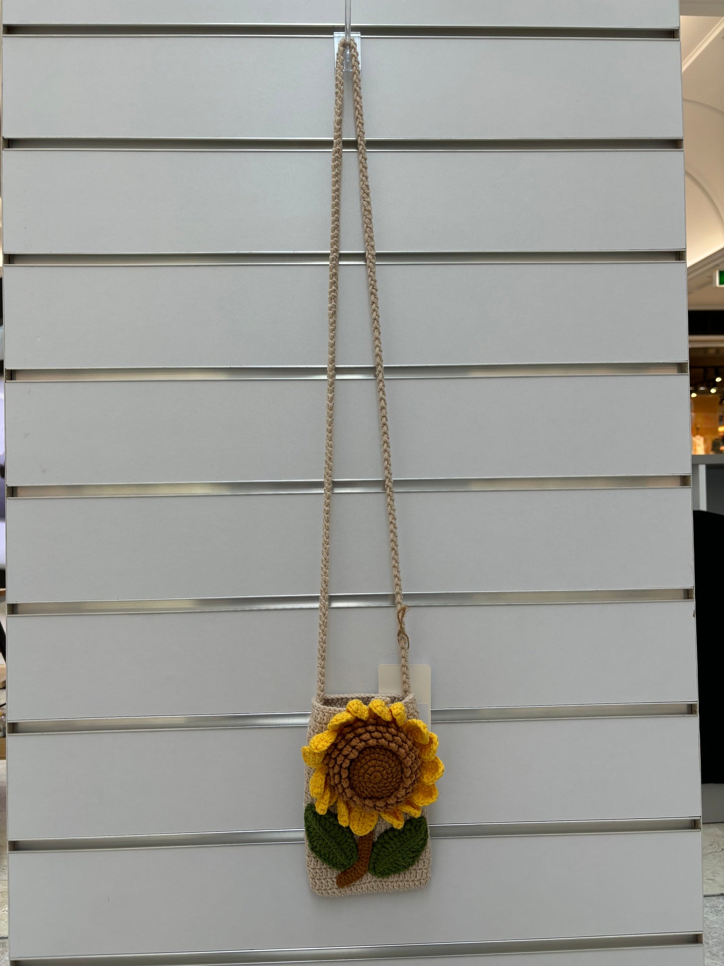 Hand-Crocheted Sunflower Crossbody Bag - Shoulder Purse