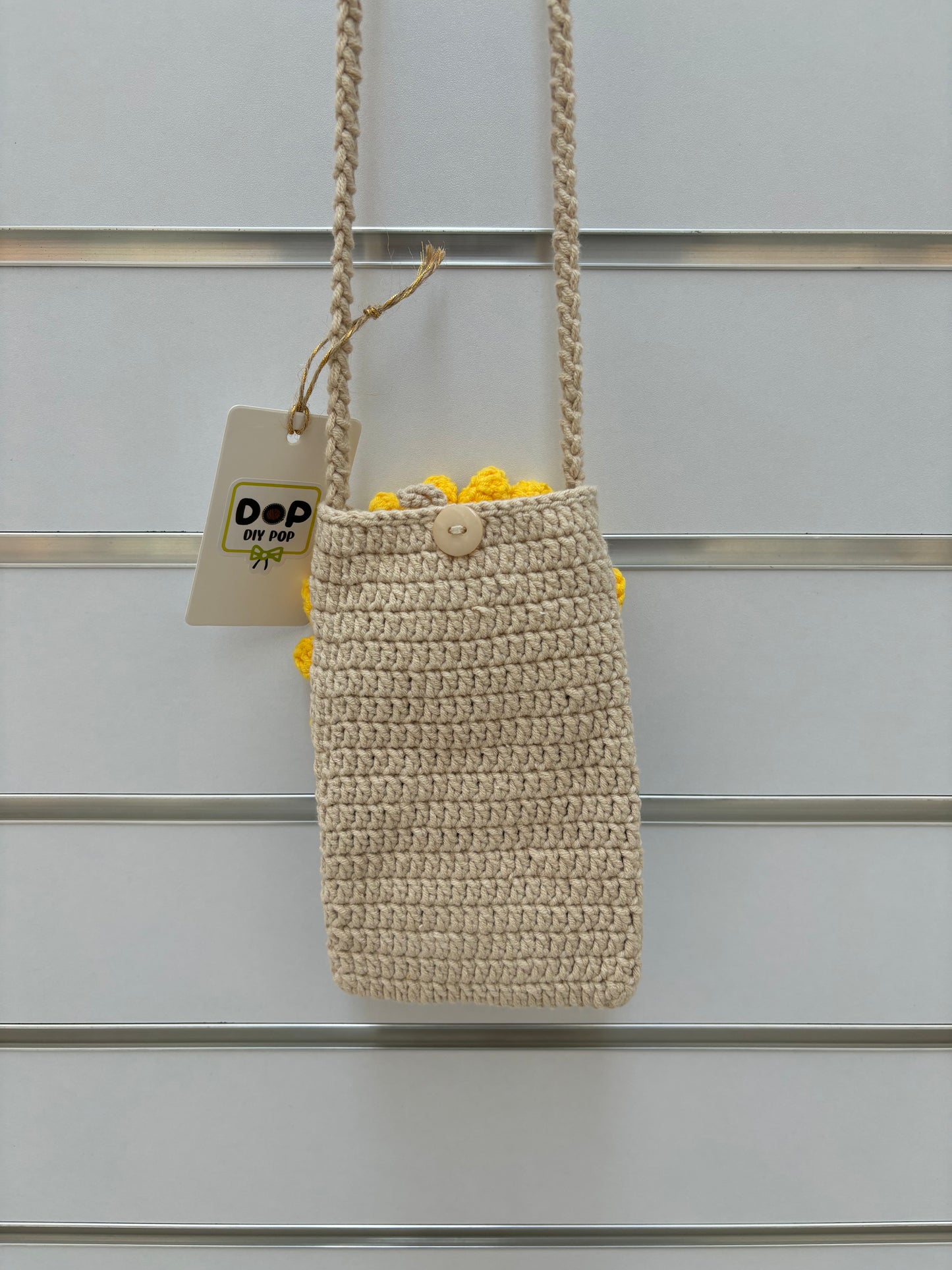 Hand-Crocheted Sunflower Crossbody Bag - Shoulder Purse