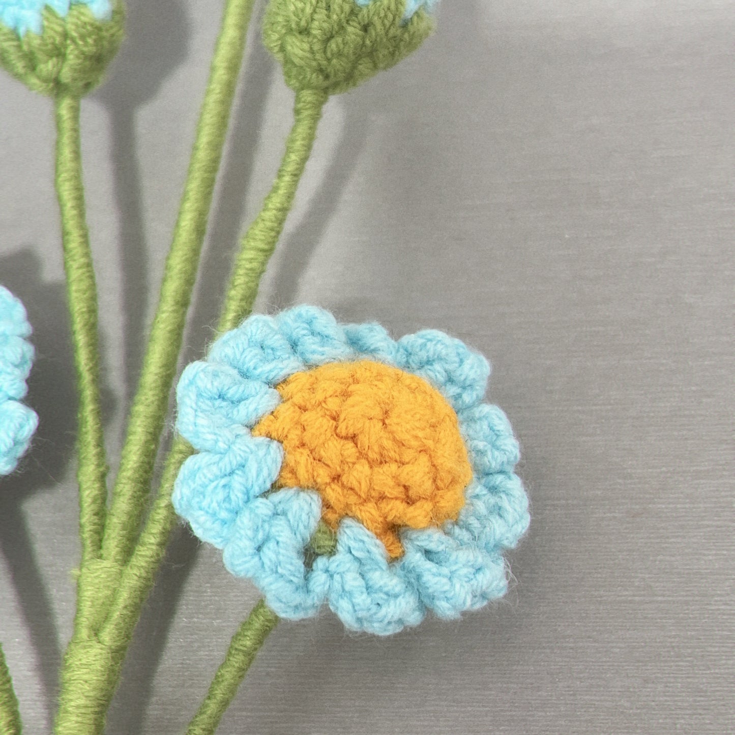 Handmade Crochet Daisy with Buds